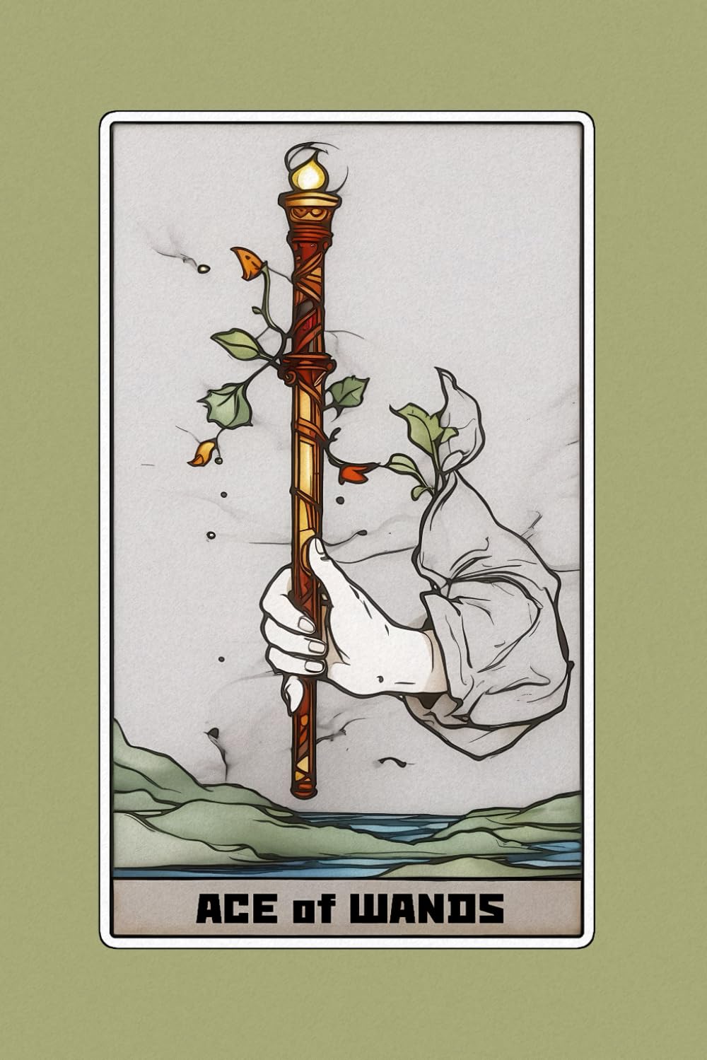 Ace of Wands - Tarot Card Notebook - Card No.27 (Color Ed.): A5 Ruled Lined Tarot Journal Diary Sketchbook Notebook - Ace of Wands (Inspiration and New Beginnings) baixar o livro de graça