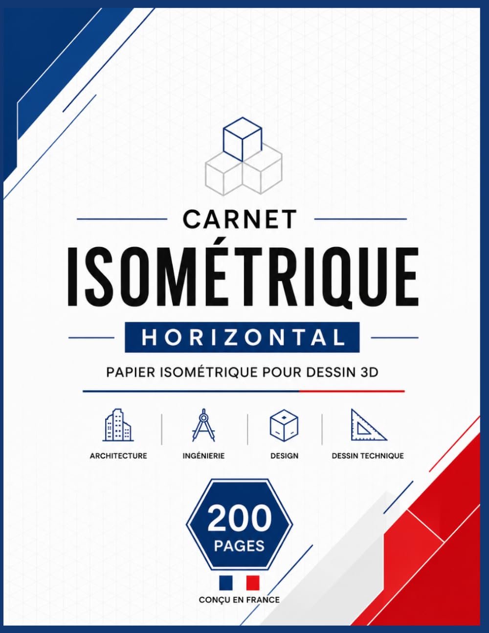 ler totalmente Carnet Isométrique Horizontal: Cahier de dessin 3D à grille isométrique | Papier blanc avec grille gris clair | 200 pages | Format 8,5 × 11 pouces (French Edition)
