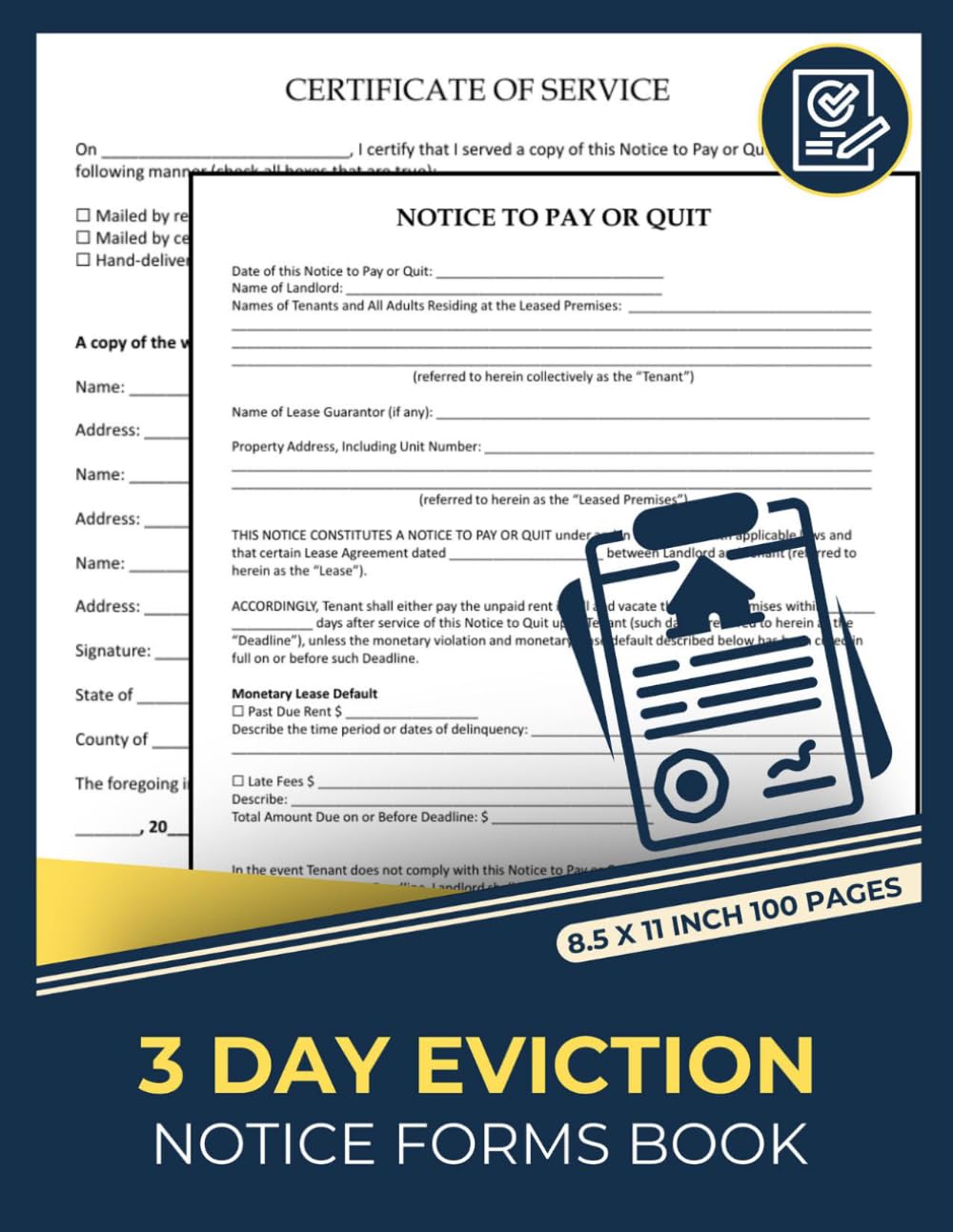 ler totalmente 3 Day Eviction Notice Forms Book: Notice to Pay Rent or Vacate Form | Landlord to Tenant Notice to Quit | 50 Forms