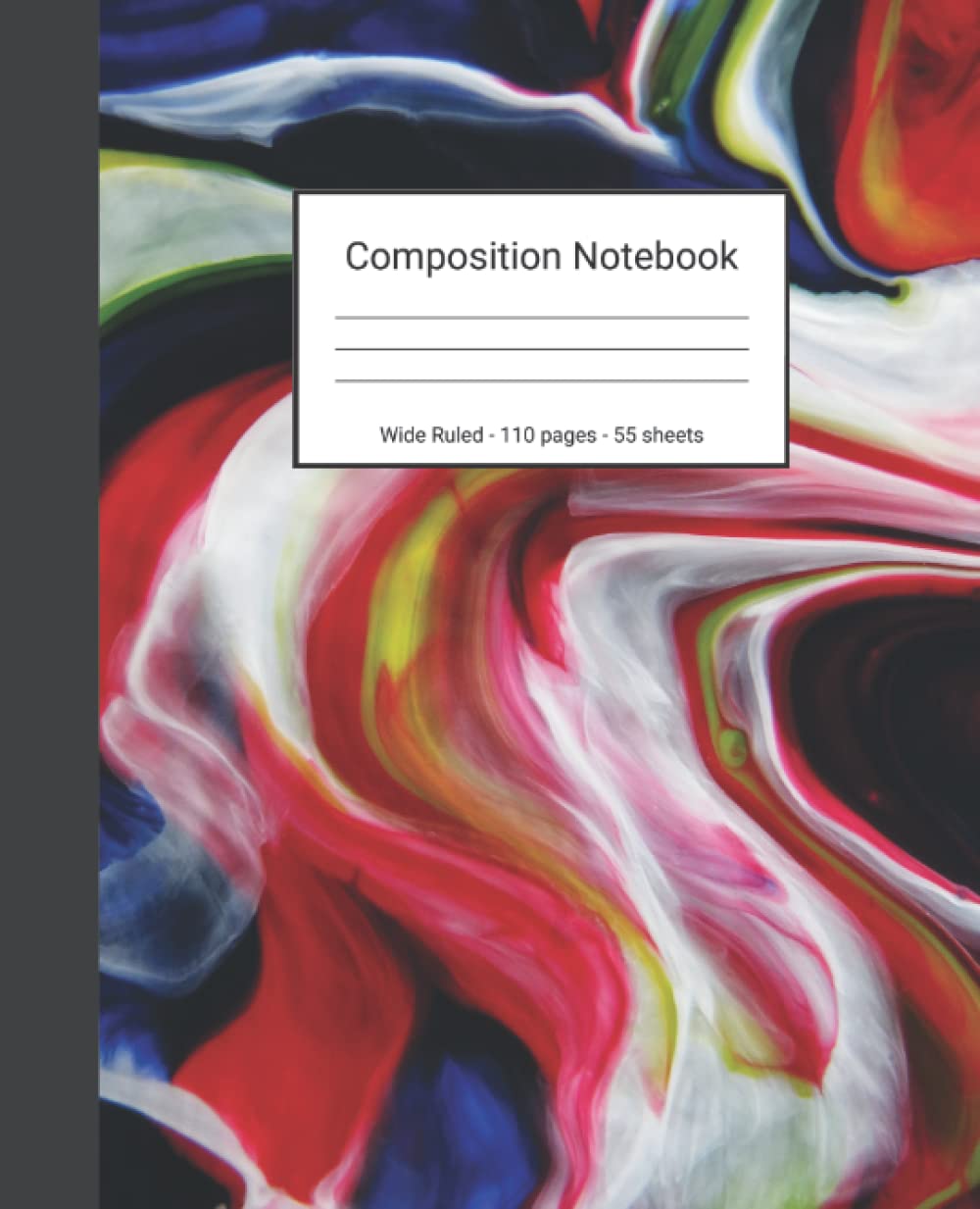 Composition Notebook: Wide Ruled Paper Notebook Journal - Red Blue Green And Yellow Liquid Marble - Blank Wide Lined Workbook baixar o livro de graça