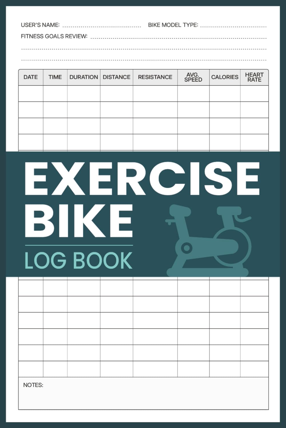 Exercise Bike Log Book: Track Stationary Bike Workouts
