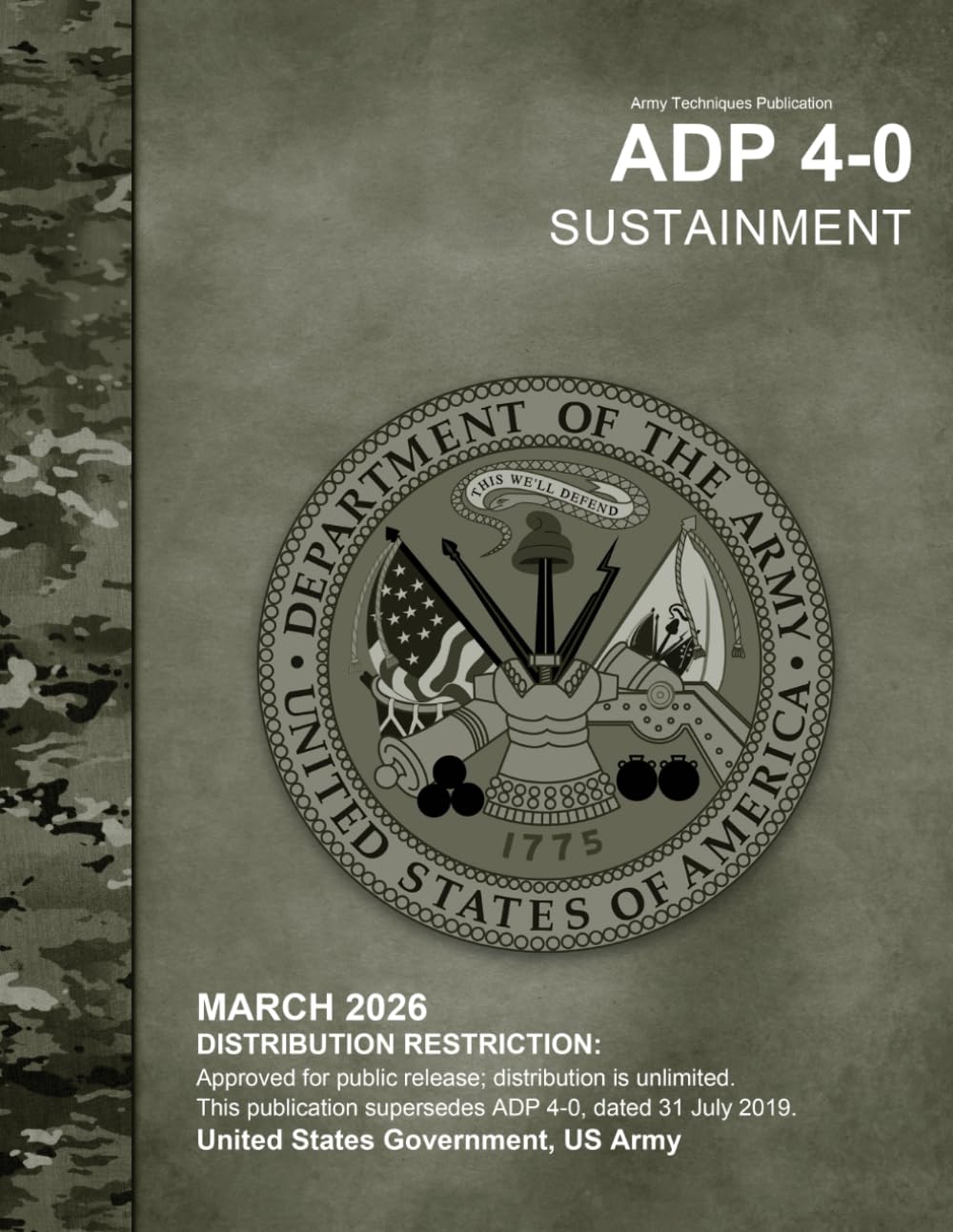 Army Doctrine Publication ADP 4-0 Sustainment March 2026 baixar livro de graça