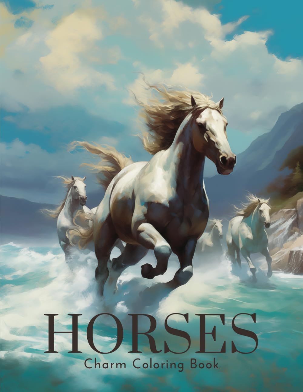 Horses Charm Coloring Book: 50 Single-Sided Unique and Beautiful Coloring Pages. Perfect Gift for Nature Lovers, Adults and Kids (Animals) baixar livro de graça