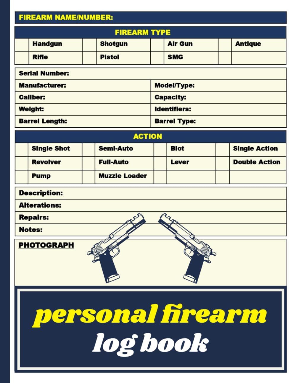 personal firearm log book: An inventory Record helps gun owners track acquisitions, repairs, and details of firearms. Prioritizing safety,... responsible ownership | firearm tools. baixar o livro de graça