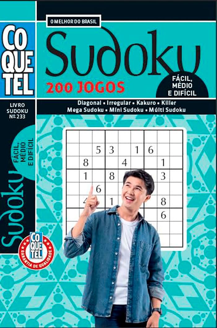 Livro Coquetel Sudoku 233 | 200 jogos: Níveis fácil, médio e difícil baixar o livro de graça