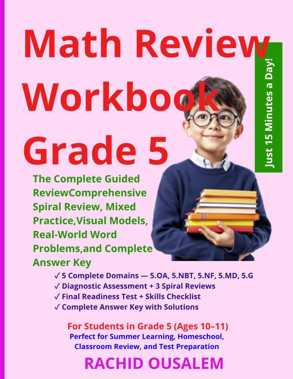 capítulo por capítulo baixar Math Review Workbook Grade 5: The Complete Guided Review: Comprehensive Spiral Review, Mixed Practice, Visual Models, Real-World Word Problems,... Summer Learning and Test Preparation