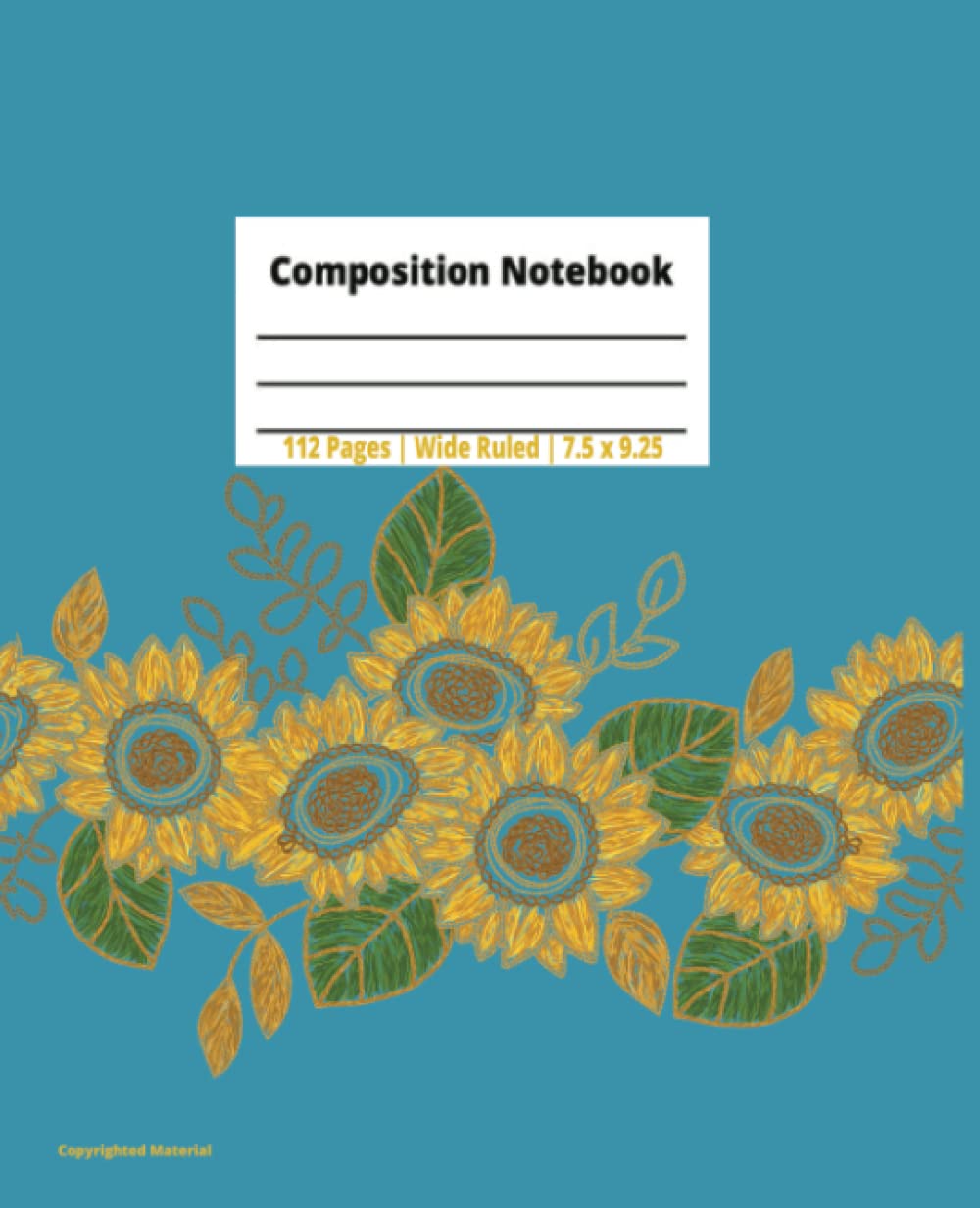 Composition Notebook: Wide Ruled 112 Pages: Yellow & Blue Sunflower Illustration | Cute Journal For Girls, Teens, & Women | Lined Paper baixar livro de graça