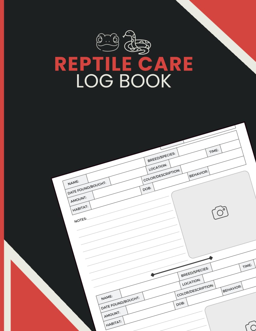 ler totalmente Reptile Care Log Book: Monitor Feeding, Shedding, Enclosure Conditions, Health Records and Growth for Reptile Enthusiasts and Exotic Pet Owners