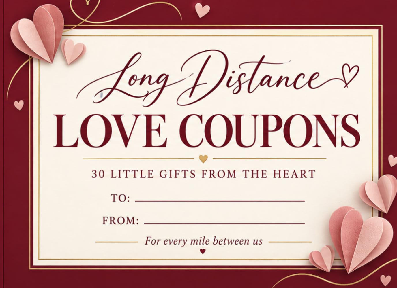ler totalmente Long Distance Love Coupon Book: 20 Romantic Vouchers for Couples Apart, Virtual Dates, and Thoughtful Surprises and 10 Blank Vouchers