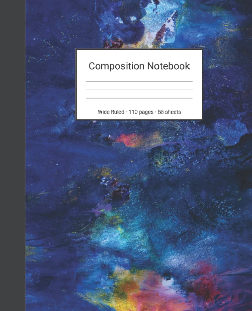 ler totalmente Composition Notebook: Wide Ruled Paper Notebook Journal - Abstract Painting With Blue Color - Blank Wide Lined Workbook