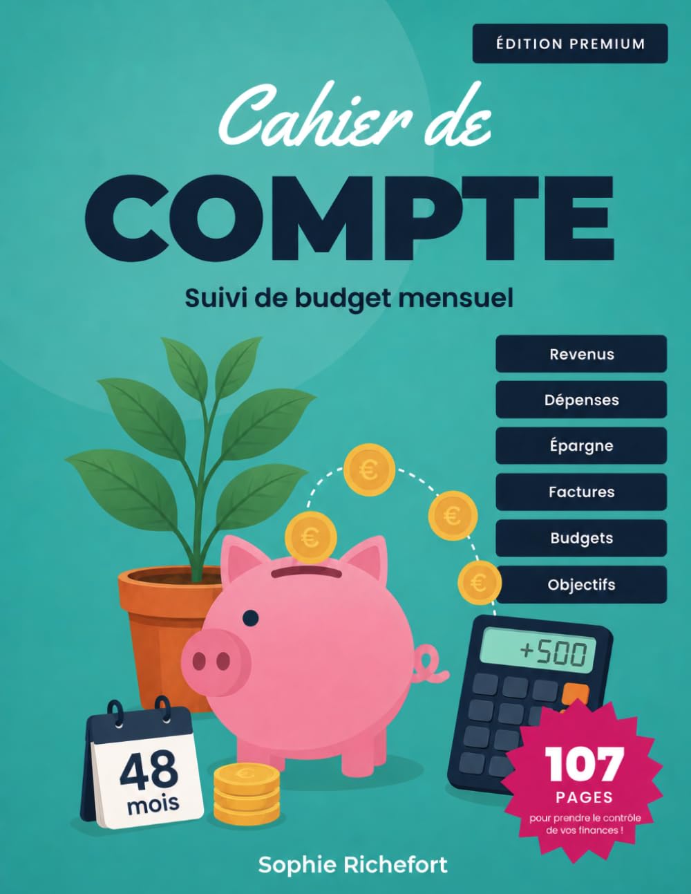 Cahier de compte: Suivi de budget mensuel personnel et familial sur 48 mois avec méthode des enveloppes, revenus, dépenses, factures, épargne et bilans annuels (French Edition) baixar livro de graça