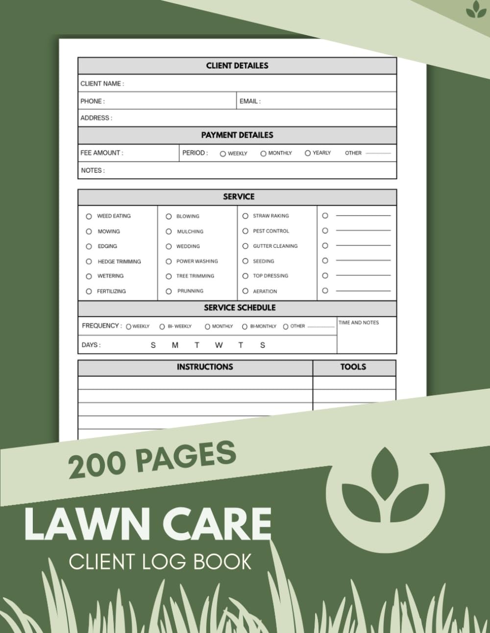 Lawn care client Log book: Lawn Care Business Log to Track Clients, Landscaping Services, and Customer Payments, 200 Pages to Record Client Information baixar o livro de graça