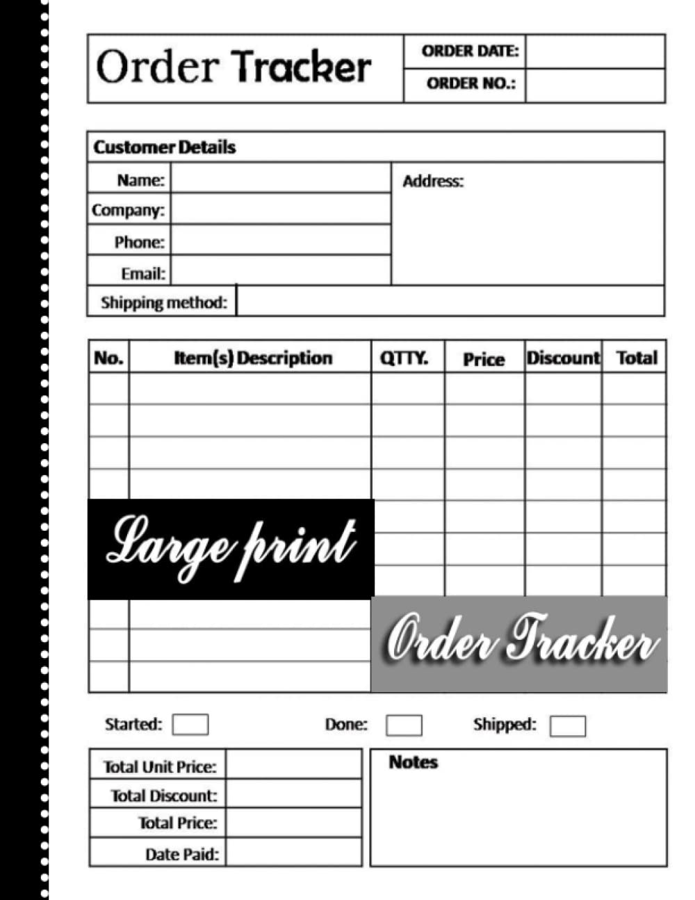 capítulo por capítulo baixar Large Print Order Tracker: Simple daily logbook for small businesses - to manage and record customer's information - Items purchased and Order details.