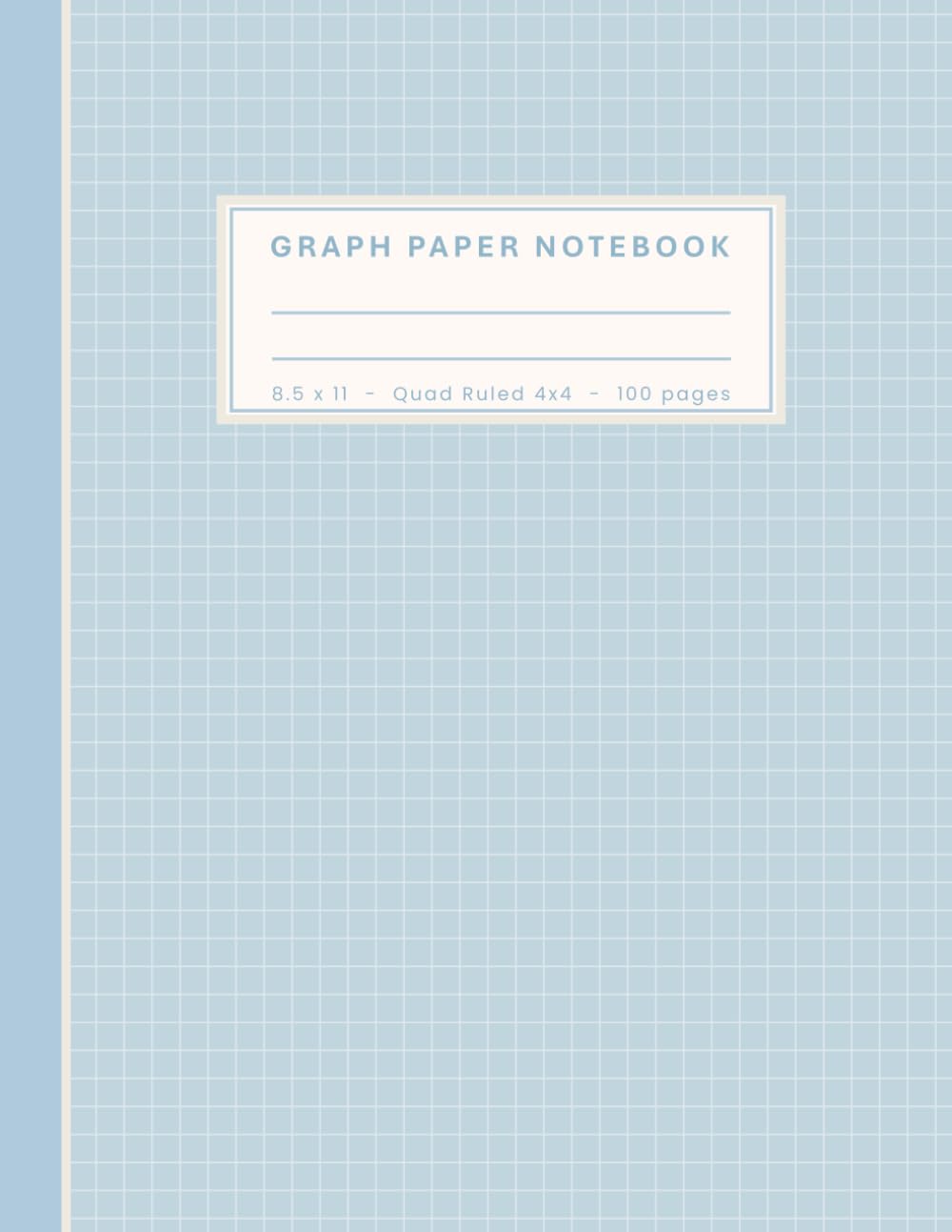 ler totalmente Graph Paper Notebook 8.5 x 11: Cute Aesthetic Blue Notebook – Quad Ruled Composition Book, 4×4 Grid (4 Squares per Inch), 100 Pages