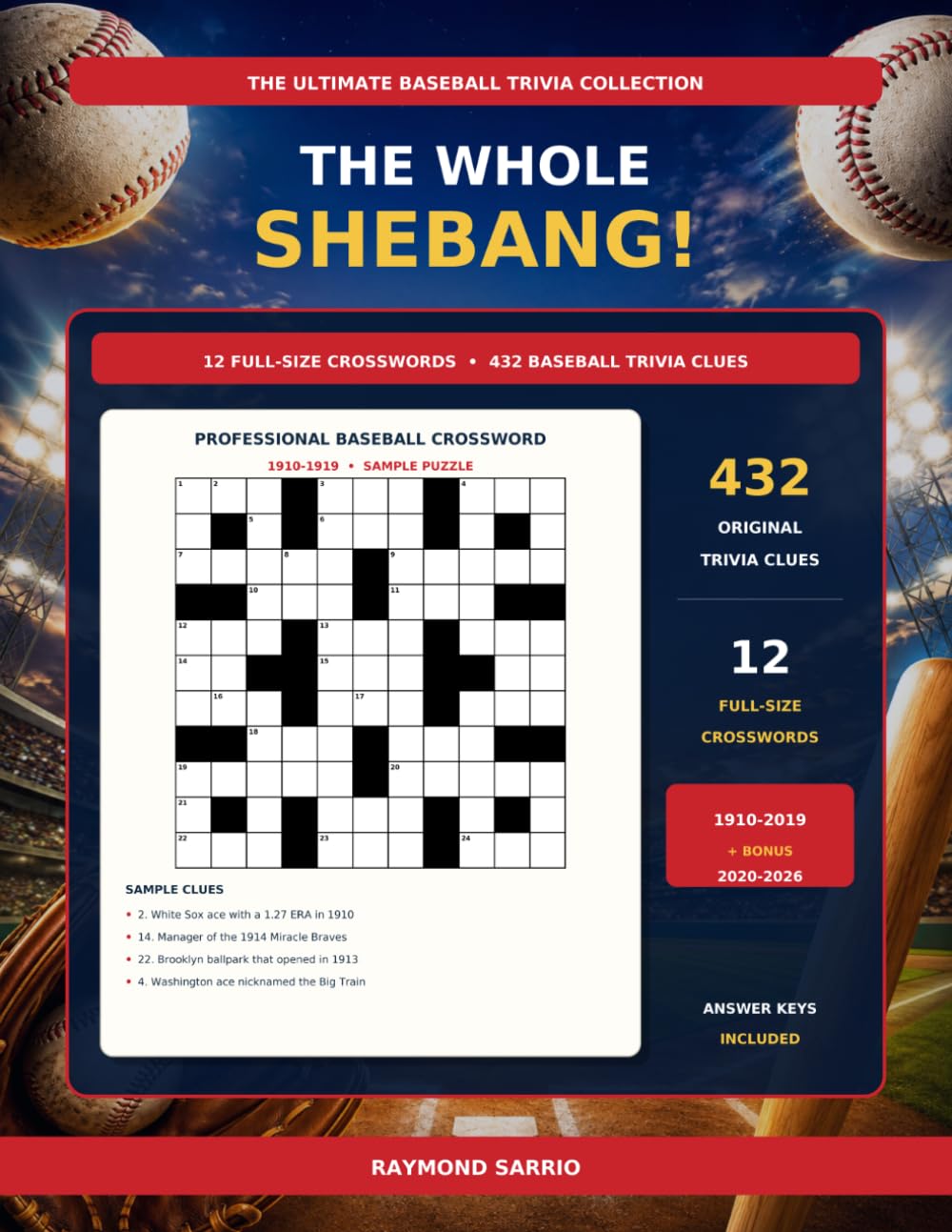 ler totalmente THE WHOLE SHEBANG CROSSWORD. PUZZLES, COVERING PROFESSIONAL BASEBALL FROM 1910 TO 2026