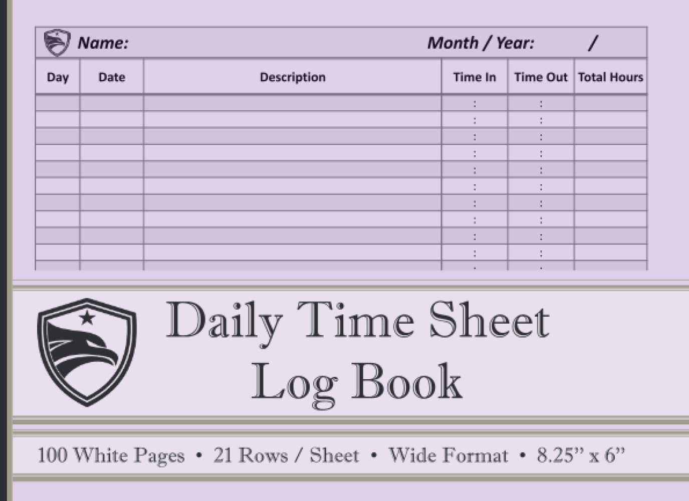 capítulo por capítulo baixar Daily Time Sheet Log book | Simple to use Timesheet Logbook To Record Employee Work Time in and out each day | Ideal for business freelancer or... | Landscape | 8.25'' x 6 '' | Purple Lavend