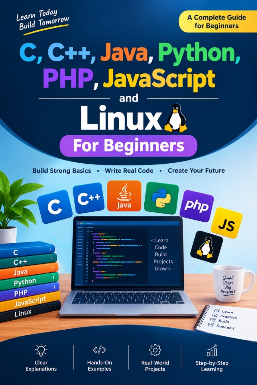 C, C++, Java, Python, PHP, JavaScript and Linux for Beginners: A Complete Step-by-Step Guide to Programming Fundamentals, Coding, Command Line, Practical... and Real-World Developmen (English Edition) baixar o livro de graça