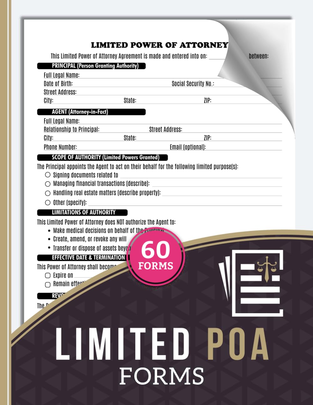 Limited POA Forms: Specific Power of Attorney Agreement Logbook for Financial, Property & Legal Use | 60 Forms, 120 Single-Sided Pages baixar livro de graça