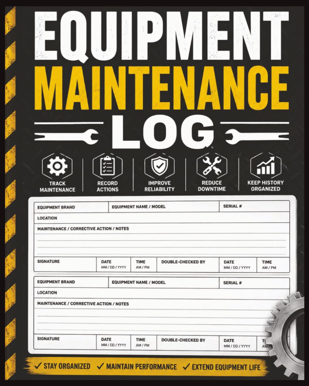 Equipment Maintenance Log: For Inspections, Preventive Maintenance, Repairs, Corrective Actions, Inventory and Service History baixar o livro de graça