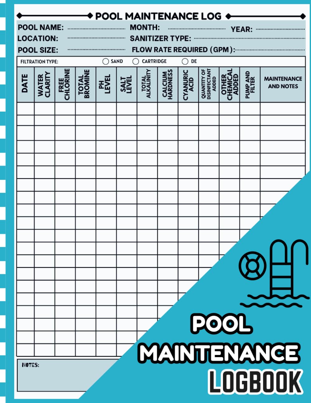 capítulo por capítulo baixar Pool Maintenance Log Book: Daily and weekly pool cleaning record keeper,pH and chlorine level tracking journal for pools,,Format A4 With 122 Pages.