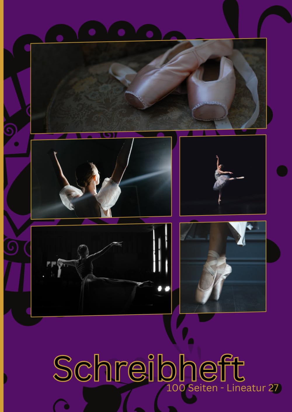 SCHREIBHEFT: 100 Seiten - Lineatur 27: dein Schulheft in DIN A4 mit 100 linierten Seiten mit Doppelrand - für Schule, Uni, Hobbies - Motiv: Ballett (German Edition) baixar o livro de graça