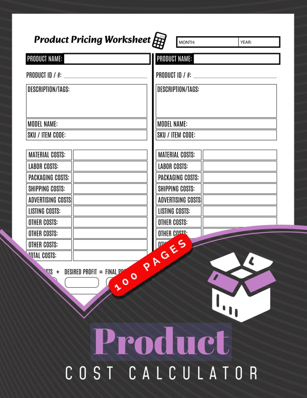 Product Cost Calculator: Item Price Tracker for Small Business & Handmade Sellers | Record Labor, Materials, Costs & Profits, 100 Pages baixar o livro de graça