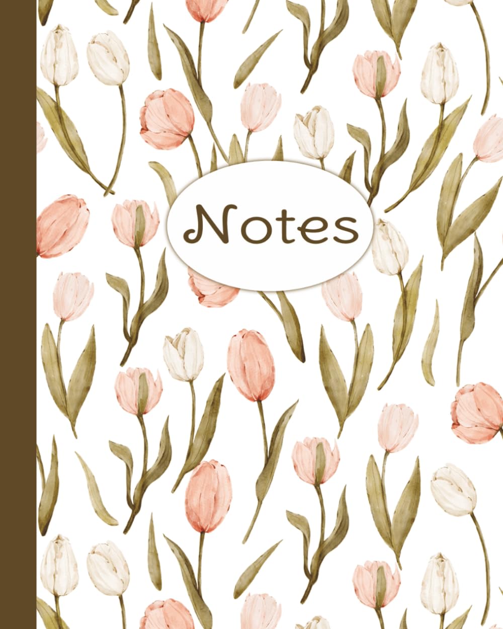 Romantic Watercolor Pink & Cream Tulips Notebook | Aesthetic Feminine Spring Floral 8x10 Wide Ruled Writing Journal | Gift to Gardeners, Students,... for School, Notes, Work, Planning, Journaling baixar livro de graça
