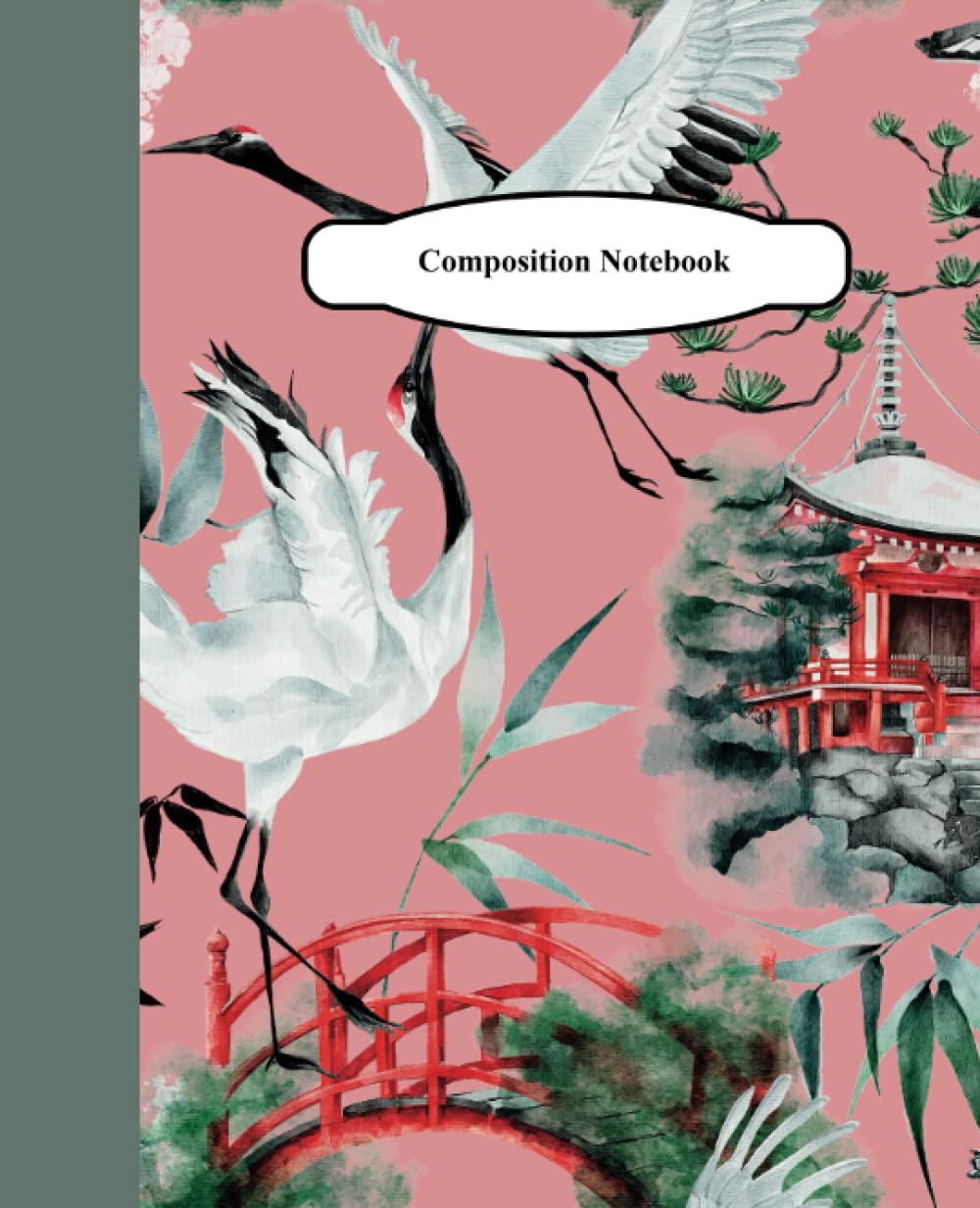 Japanese Composition Notebook College Ruled: Pink With Birds, House, and Bridge baixar o livro de graça