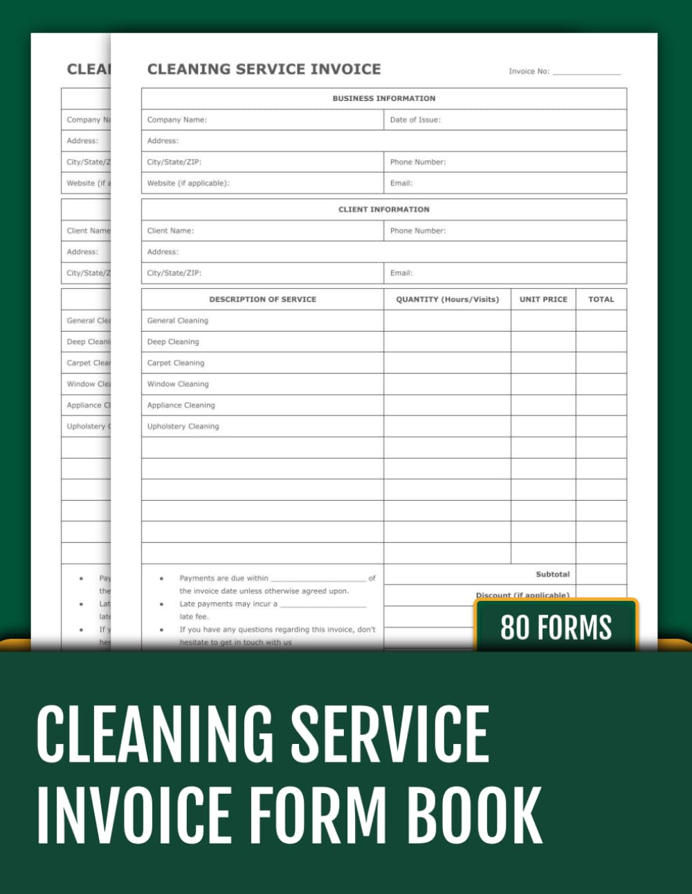 ler totalmente Cleaning Service Invoice Form Book: 80 Organized Forms for Efficient Billing and Client Management | 8.5 x 11 inches.