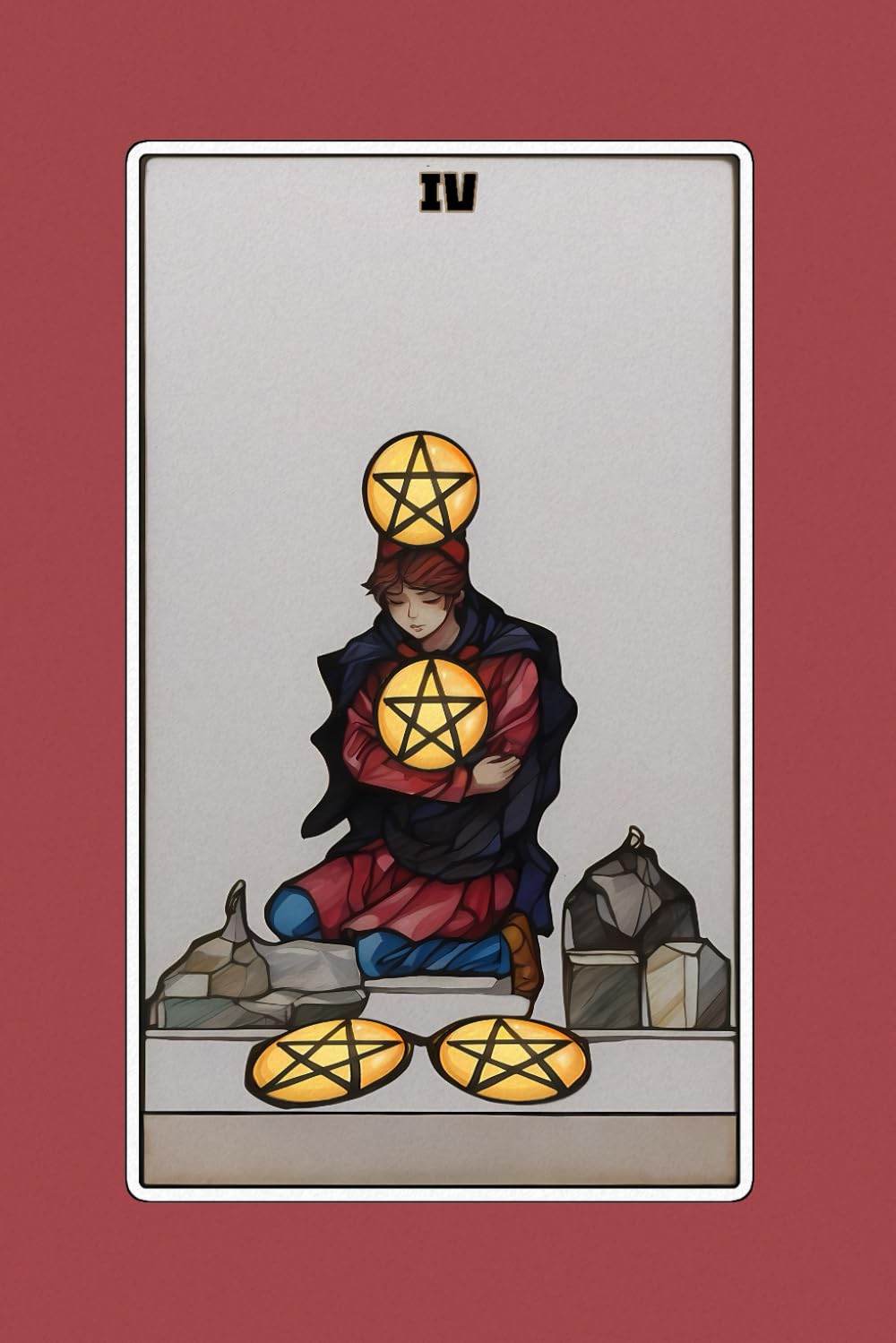 Four of Pentacles - Tarot Card Notebook - Card No.72 (Color Ed.): A5 Ruled Lined Tarot Journal Diary Sketchbook Notebook - Four of Pentacles (Stability and Security) baixar o livro de graça