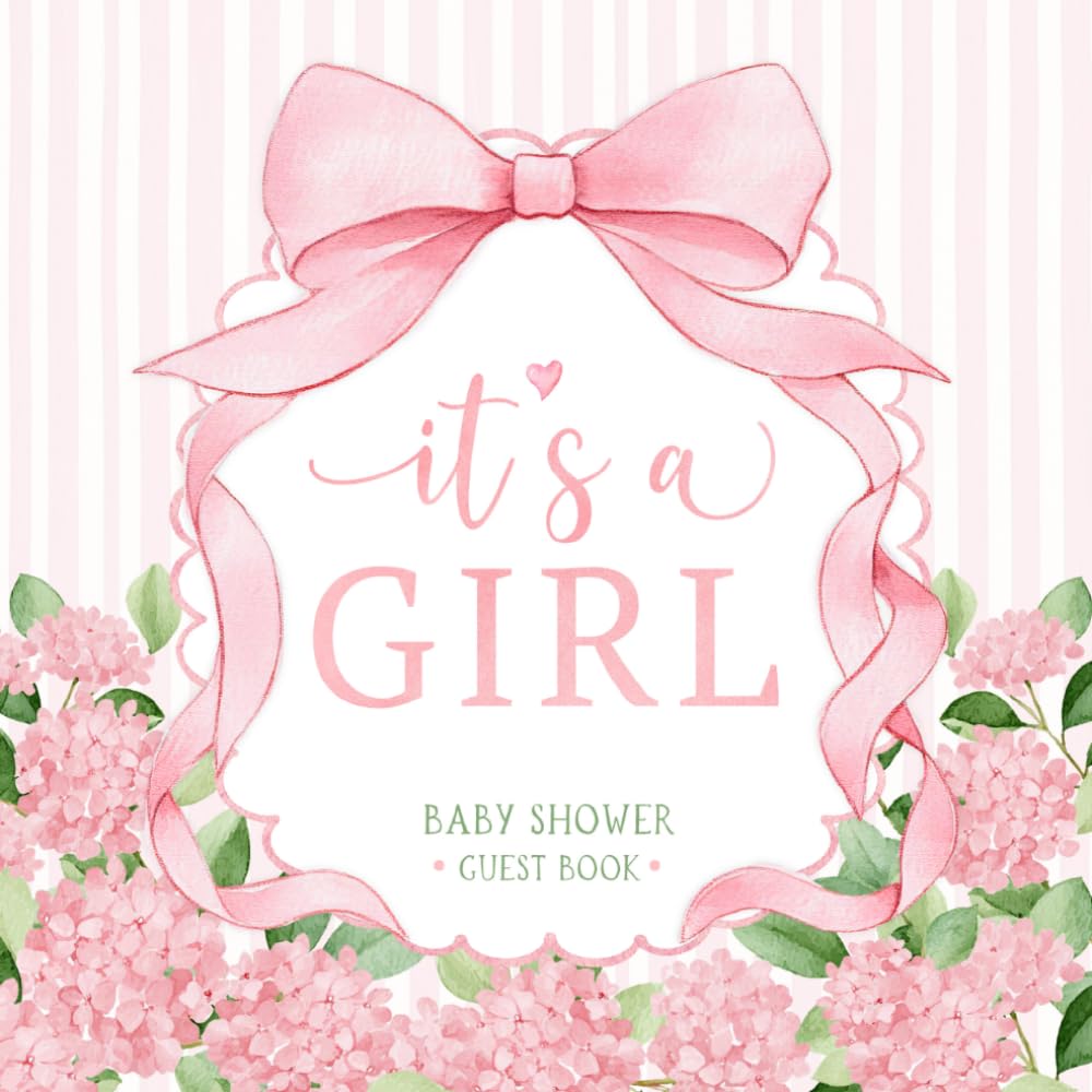 ler totalmente Girl Baby Shower Guest Book: Sign-In Keepsake With Wishes For Newborn, Advice For Parents & Gift Log | Floral Pink Bow
