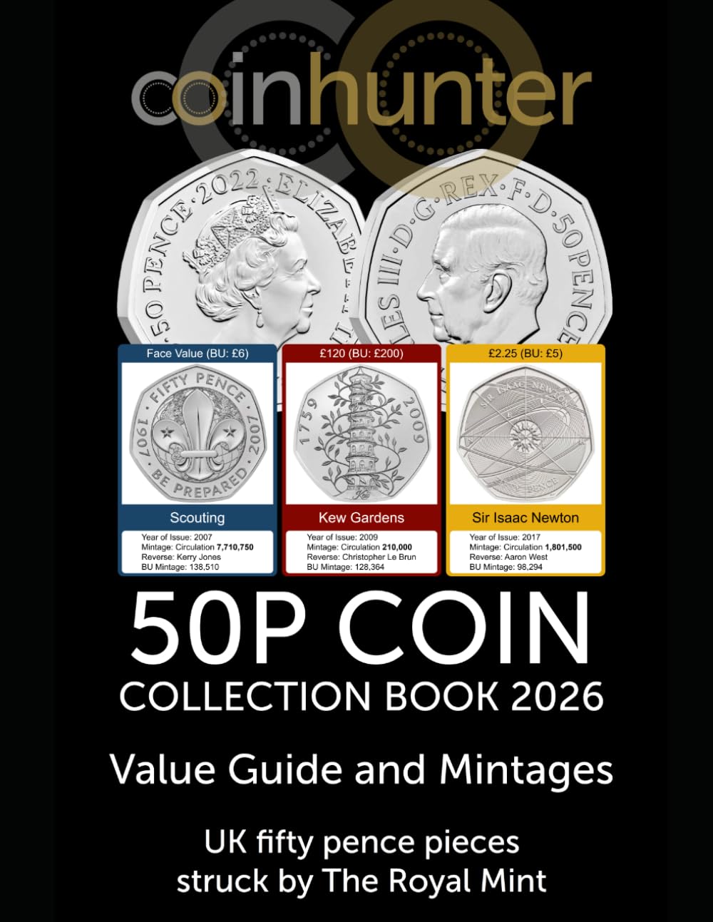 50p Coin Collection Book 2025, Value Guide and Mintages - UK fifty pence pieces struck by The Royal Mint baixar livro de graça