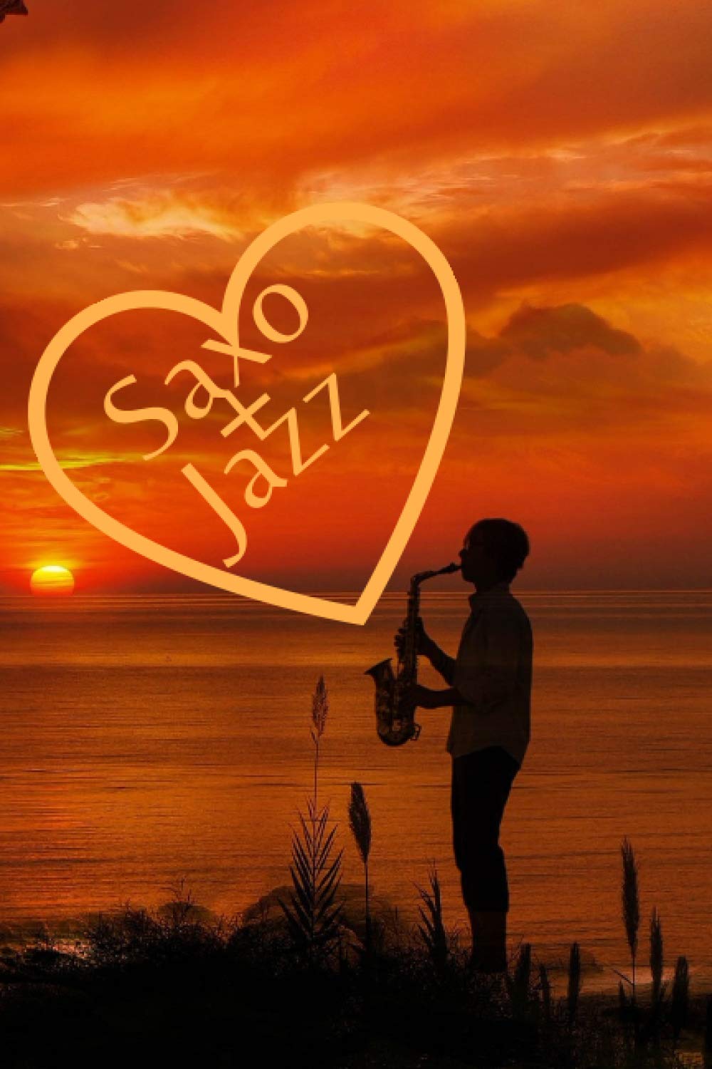 ler totalmente Saxo + Jazz = amour: Saxo + Jazz = amour - 120 pages - 15,24cm x 22,86cm – pour celui qui veux improviser son jazz, avec 12 portées par pages en dégradé de gris.