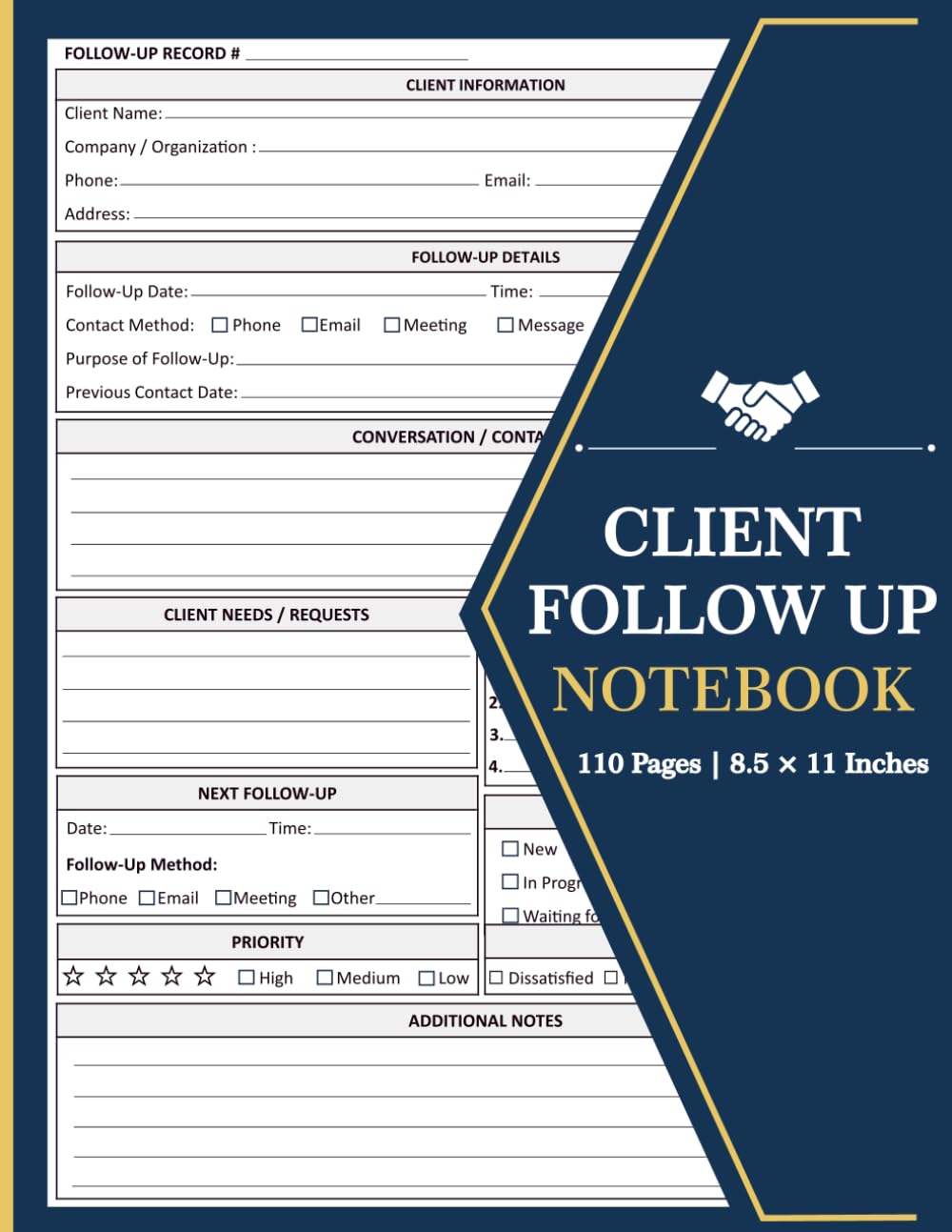 Client Follow Up Notebook: Logbook for Small Business Owners, Freelancers, and Sales Professionals to Track Customer Interactions, Action Items, and Communication History baixar o livro de graça