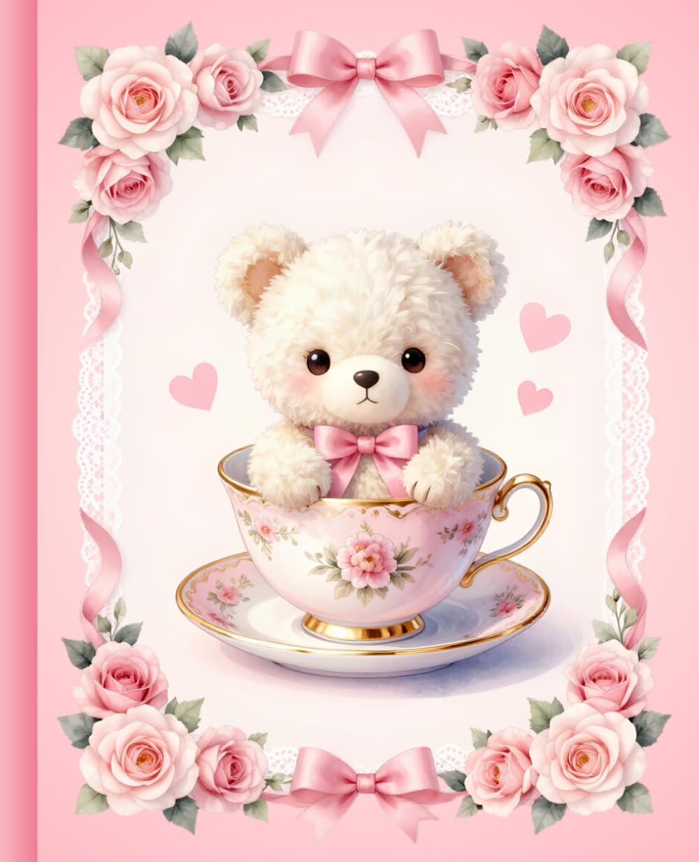 capítulo por capítulo baixar Composition Notebook: Pink Bow Teddy Bear in a Floral Teacup: Cute Coquette Aesthetic Blank Notebook | Fancy Bear Pink Roses & Bows Stationery | Girly Wide Ruled School Note