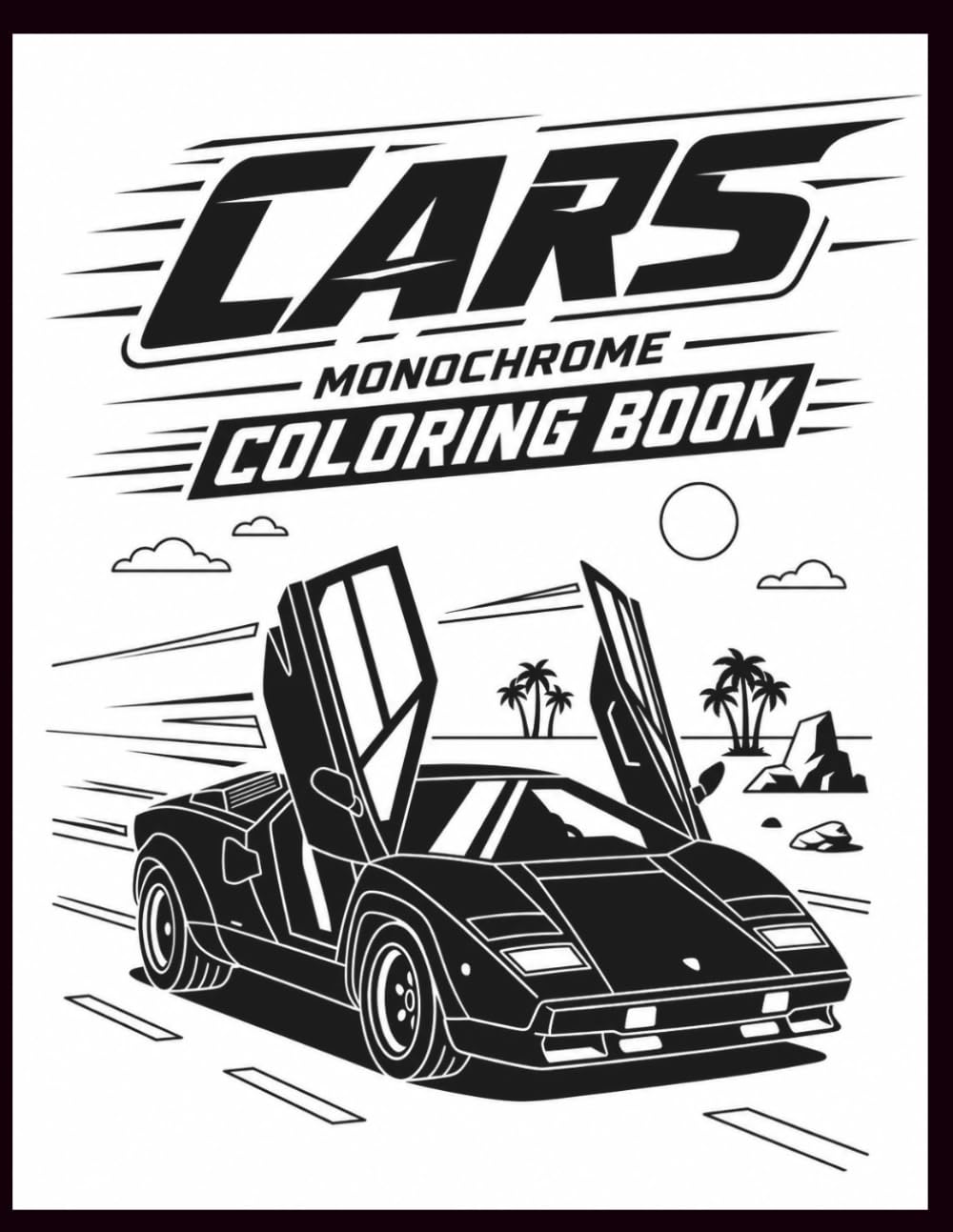 capítulo por capítulo baixar Cars Monochrome Coloring Book: 40 Unique Vehicle Illustrations for Creative Adults Who Love Cars, Design, and Stress-Relief Coloring | 8.5 x 11 Inches
