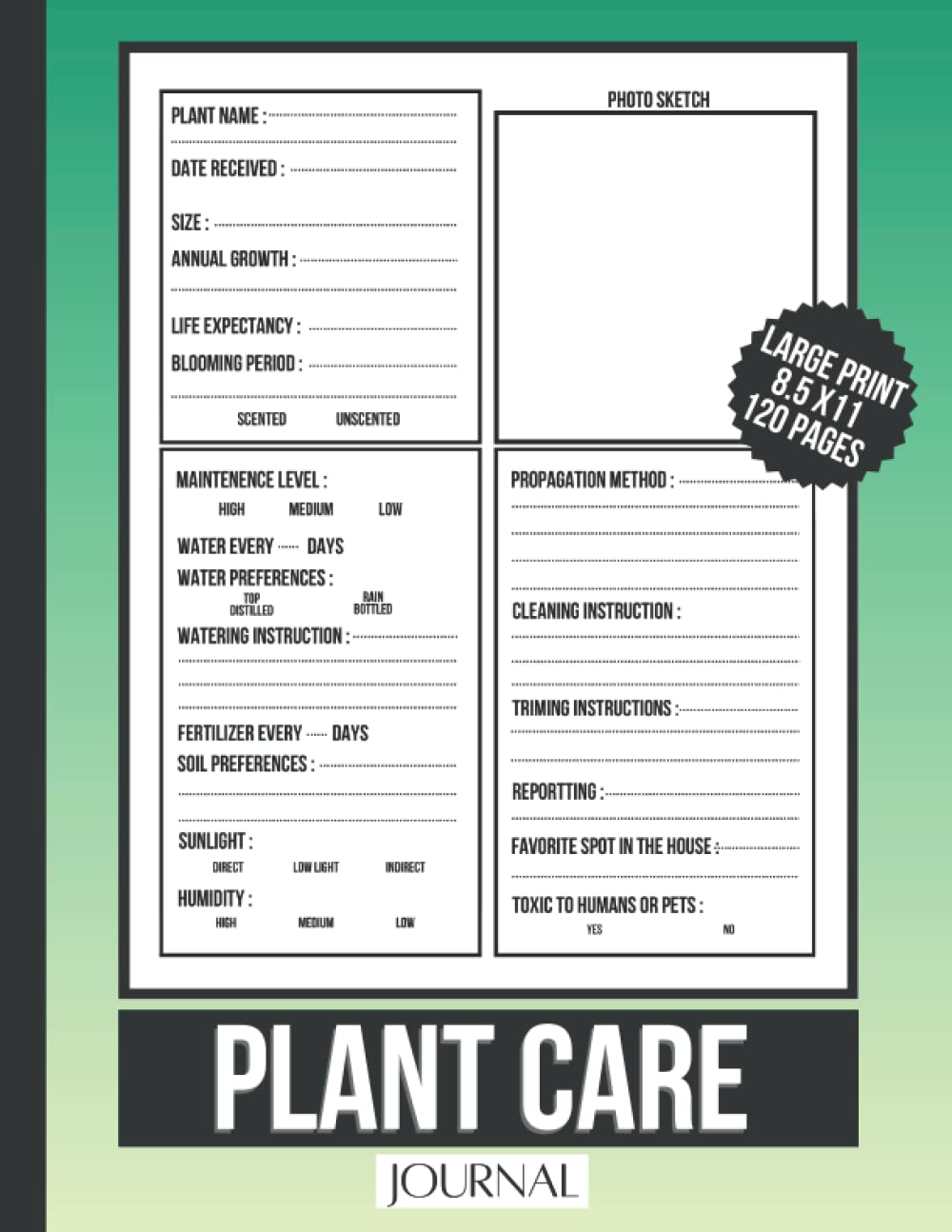 capítulo por capítulo baixar Plant Care Journal: Houseplants Gardening Record Planner And Tracker, Gardeners Growing Organizer Notes Details