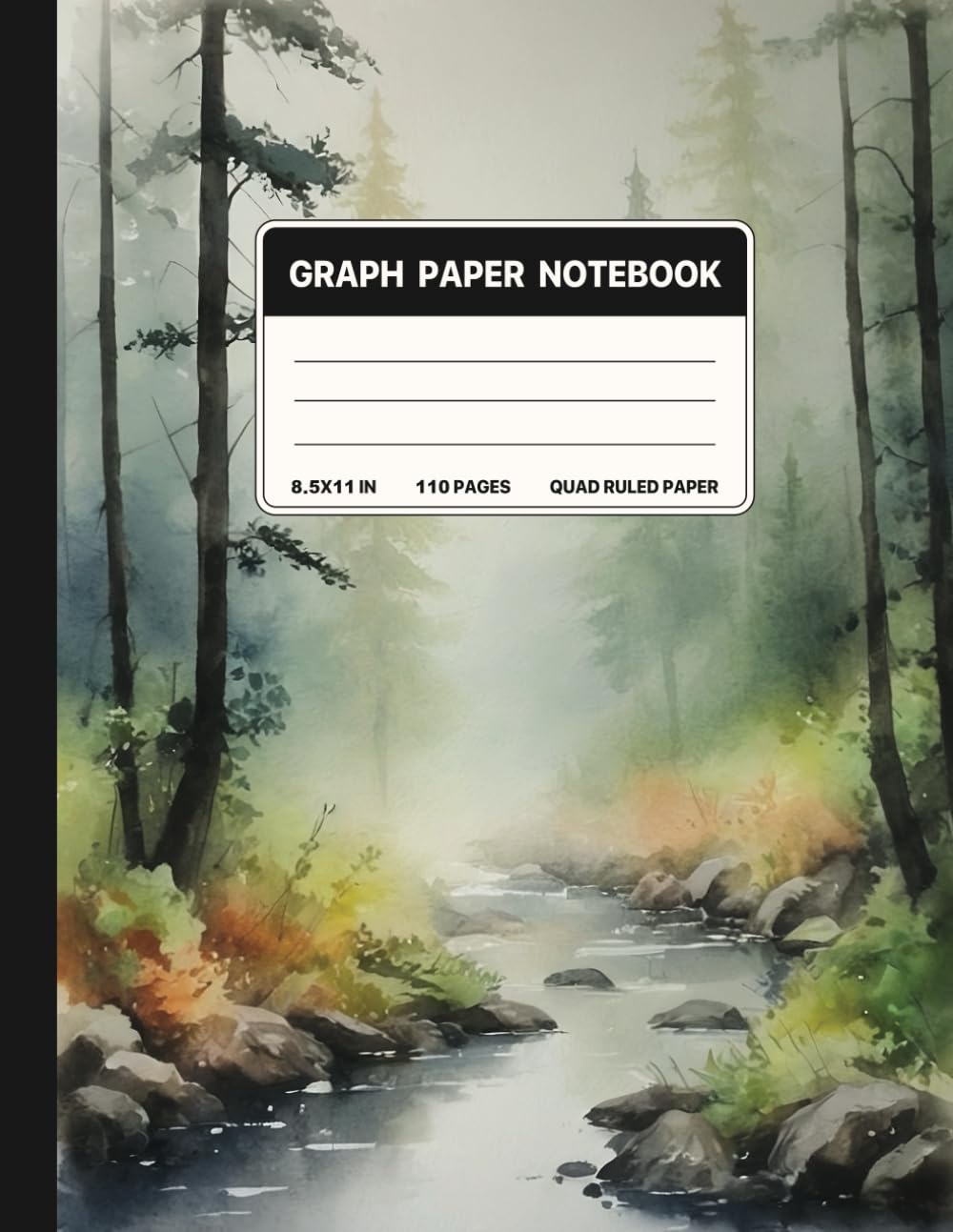 capítulo por capítulo baixar Graph Paper Composition Notebook: Quad Ruled 5x5 River Through the Misty Forest Watercolor Painting Nature Landscape. For College, School, Office & Work