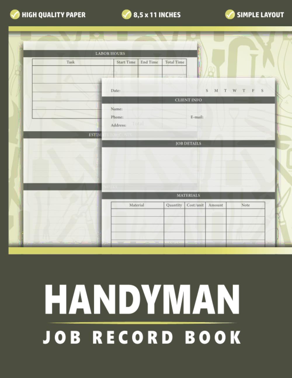capítulo por capítulo baixar Handyman Job Record Book: Job Details Tracker for Self-Employed Contractor and Small Businesses | Estimating job costs, Task and Total Hours Worked, Materials