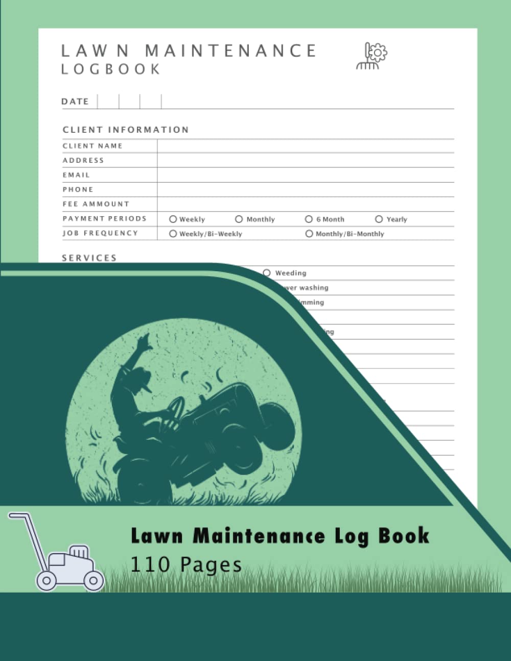 Lawn Maintenance Log Book: Lawn Mower Business Book | lawn care client log book simple lawn mowing and landscape in 8,5 x 11 inches, 110 pages| Lawn care client Log book to track client's Information baixar livro de graça