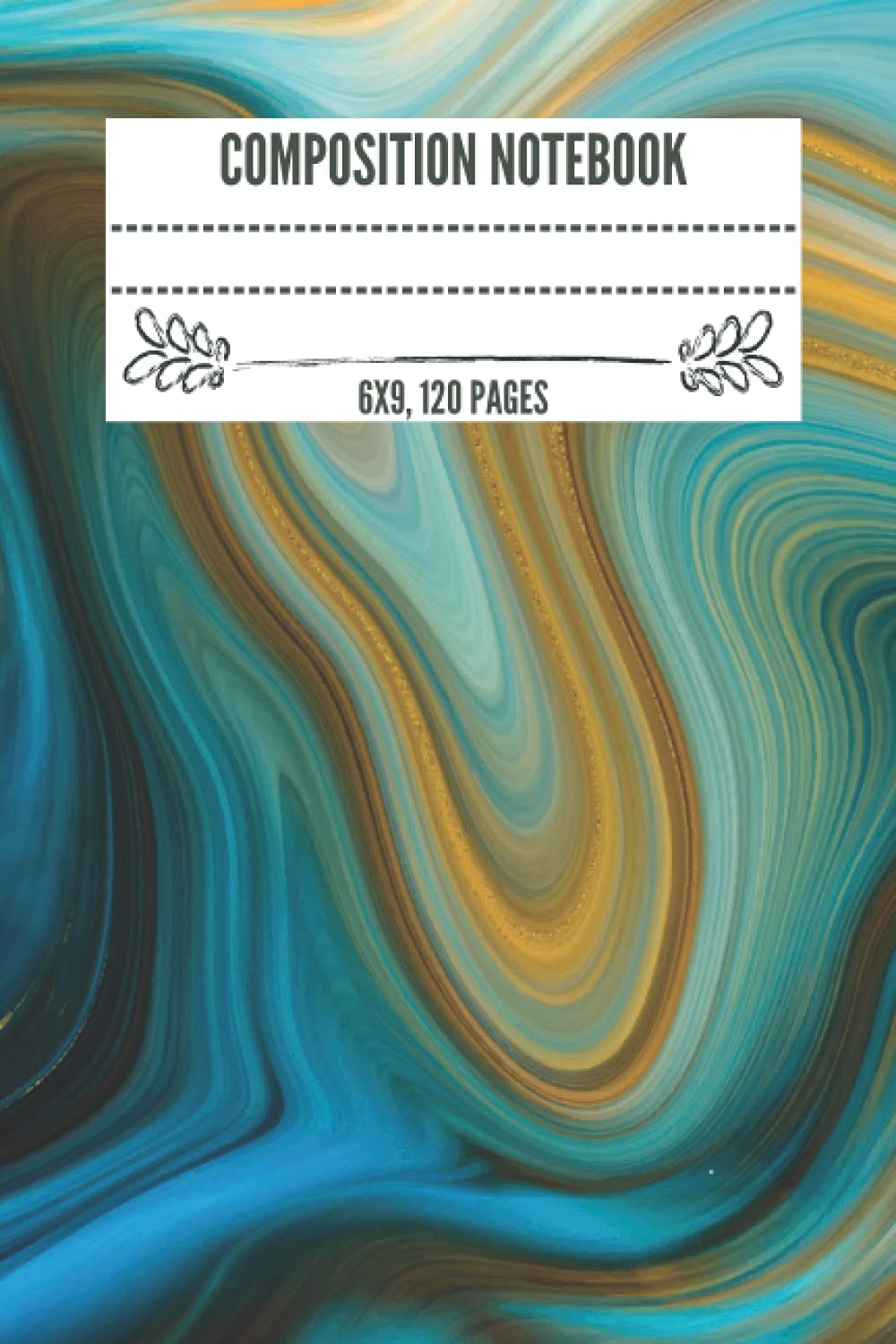 ler totalmente Composition Notebook: College Ruled Lined Paper | Blue and Gold Marble | 6 x 9 | 120 pages