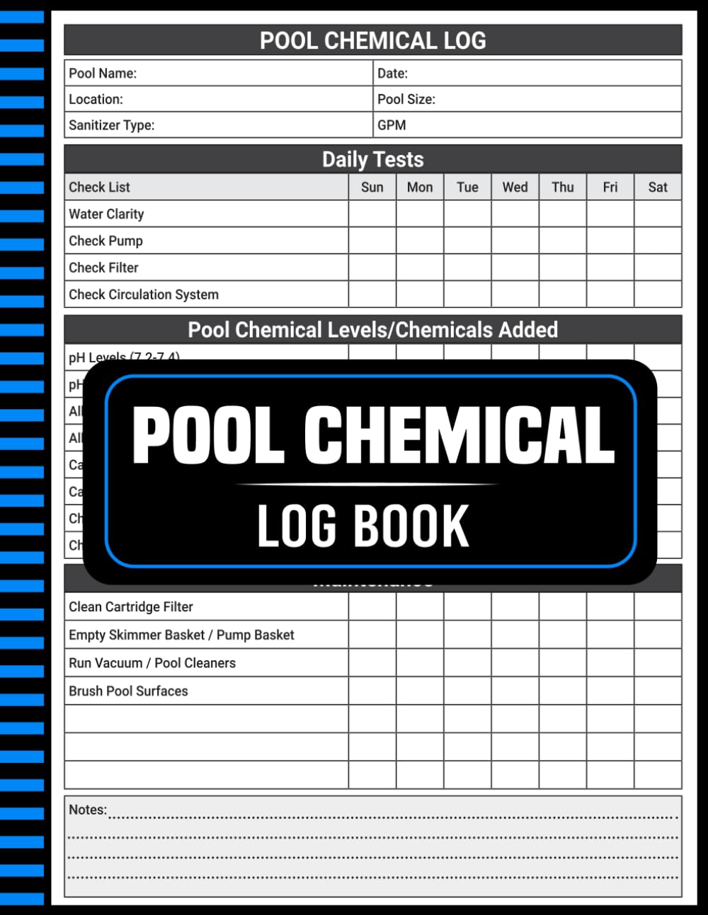 Pool Chemical Log Book: Daily and Weekly Testing Records for Clean, Balanced Water baixar livro de graça