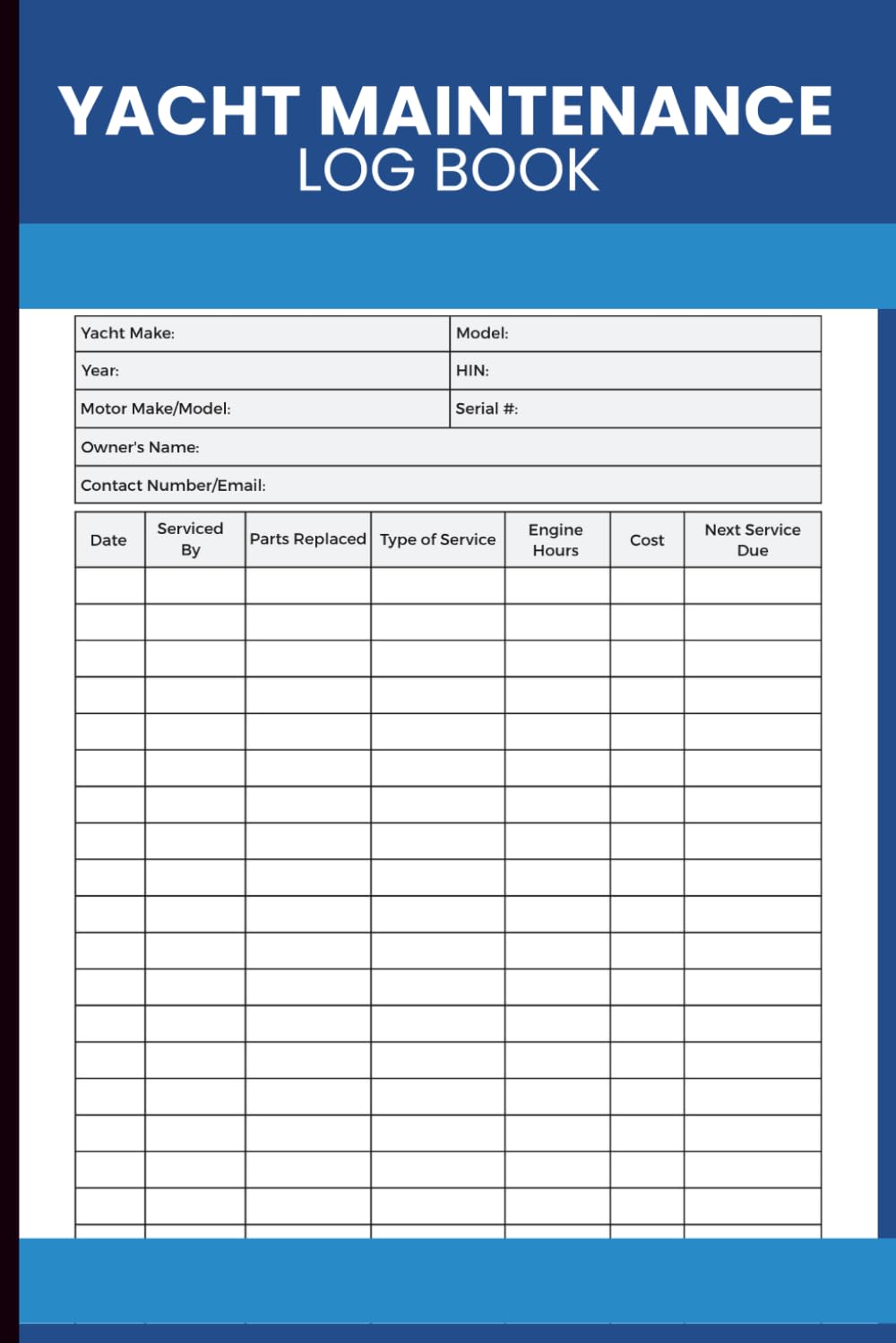 ler totalmente Yacht Maintenance Log Book: Service and Repair Tracker for Yacht Owners, Captains, Boat Operators, Marine Mechanics, and Charter Vessel Managers