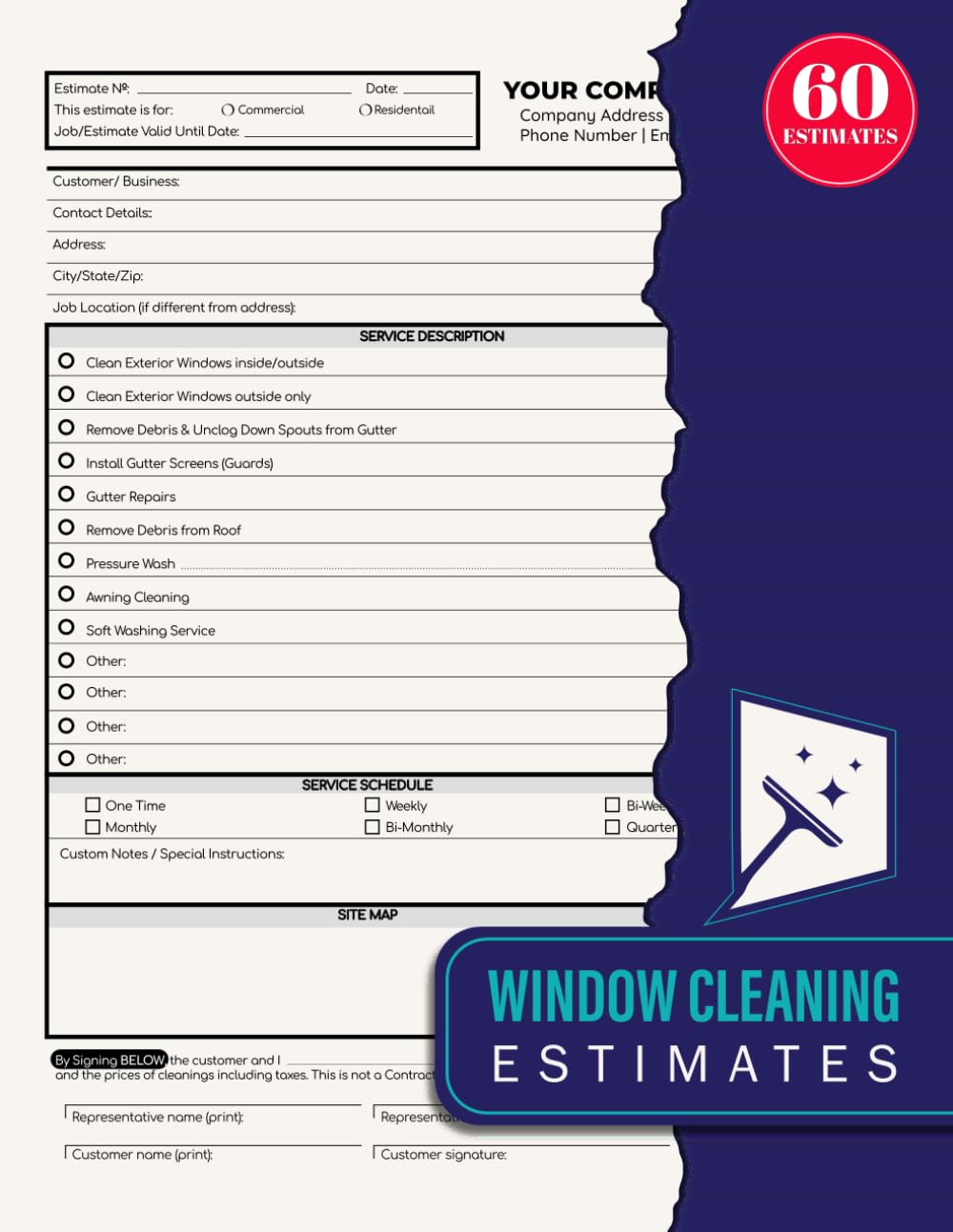 capítulo por capítulo baixar Window Cleaning Estimates: Work Order Logbook for Pressure Washing and Gutter Services | 60 Forms, 120 Single-Sided Pages