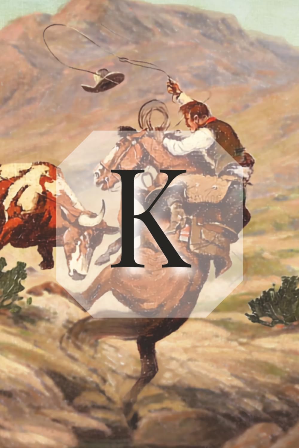 Vintage Western Monogram Journal: Letter K Edition – Rustic Cowboy & Cattle Artwork – Lined Notebook: Vintage Western Monogram Collection baixar livro de graça