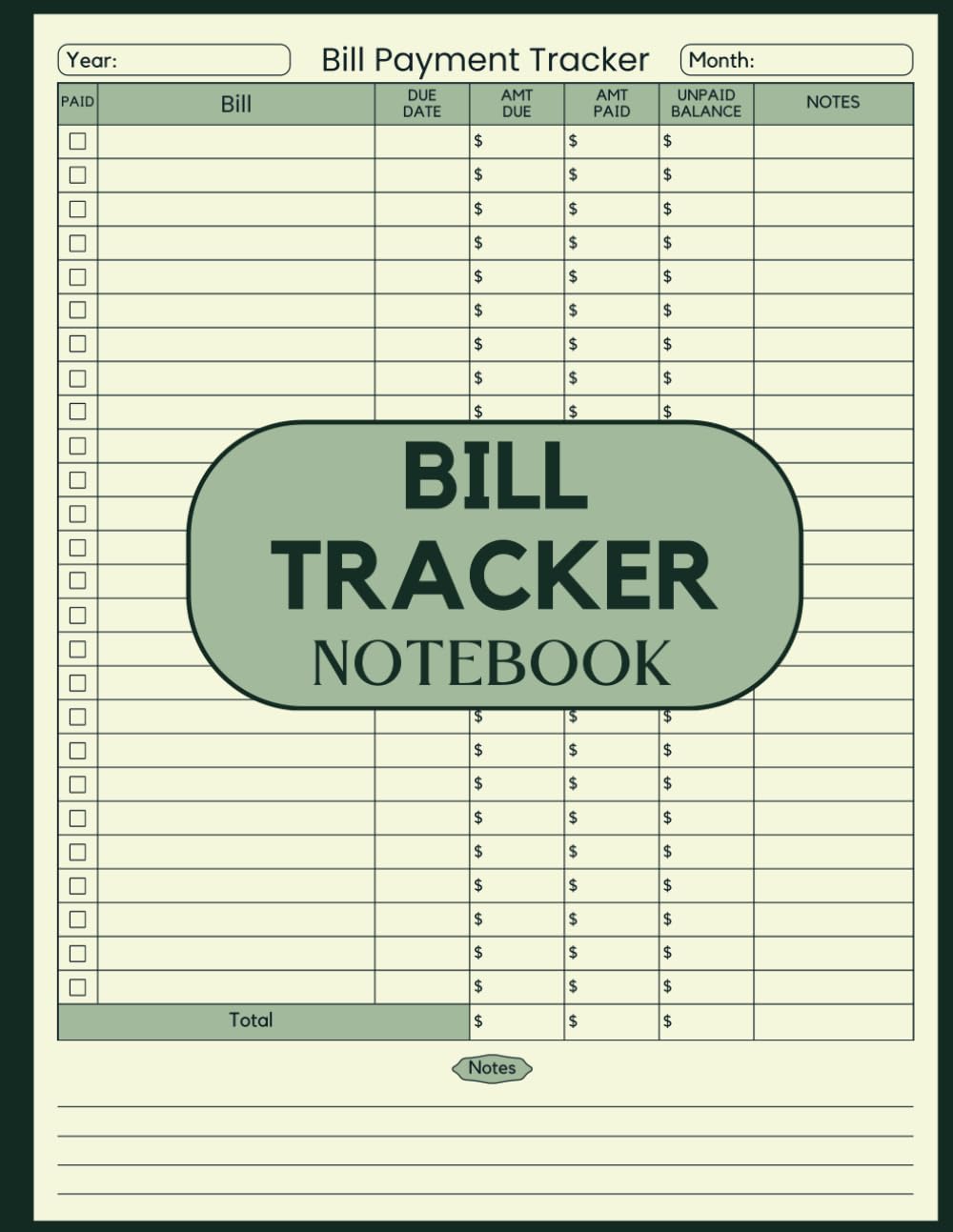 ler totalmente Bill Tracker Notebook: Monthly Bill Payment Planner To Record your Personal Expenses, Payments Checklist Organizer, 120 Pages (8.5" x 11" Inches)