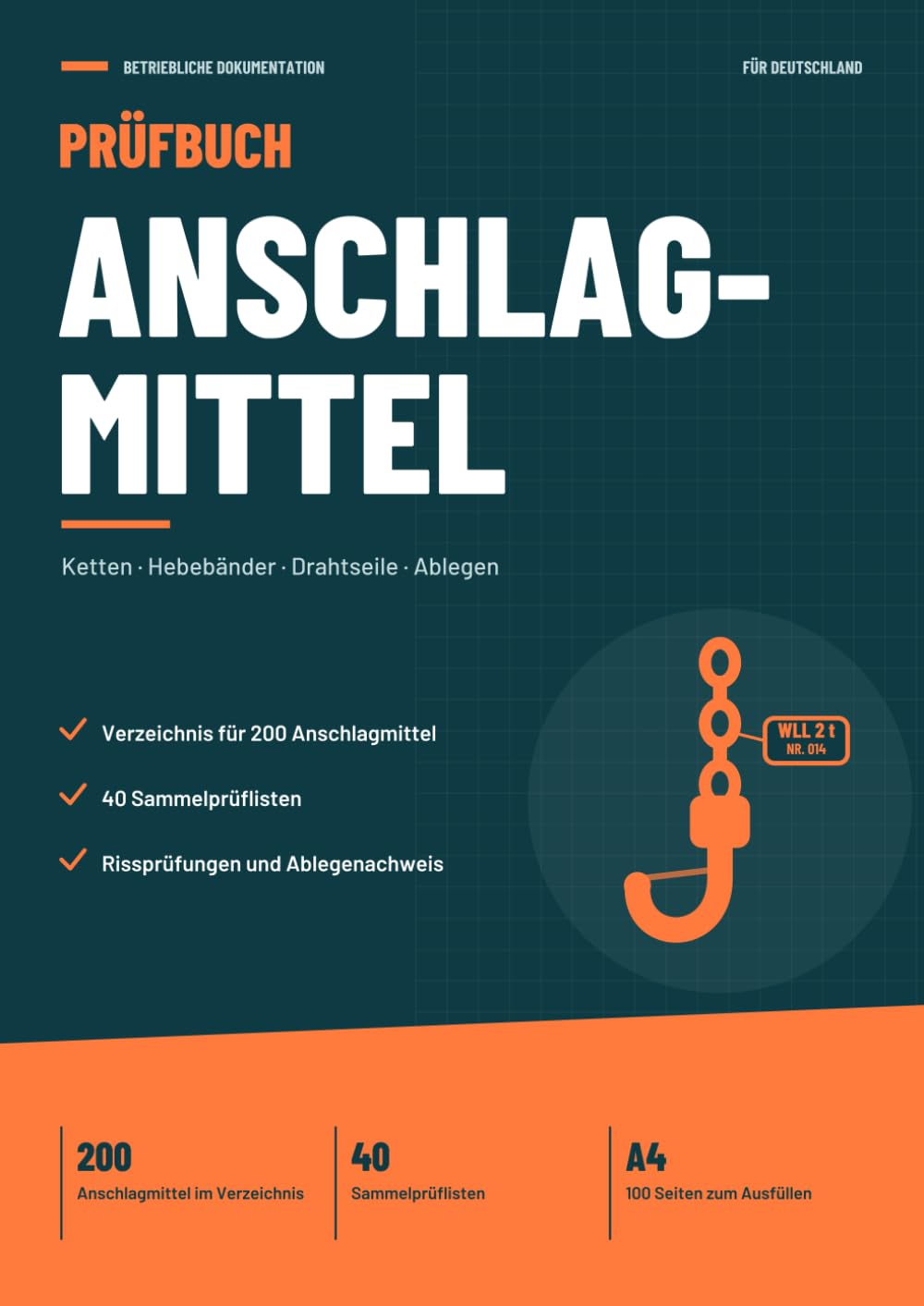 ler totalmente Prüfbuch Anschlagmittel: erzeichnis, Sammelprüflisten, Rissprüfungen und Ablegenachweis für Ketten, Hebebänder, Rundschlingen, Drahtseile und Lastaufnahmemittel (German Edition)