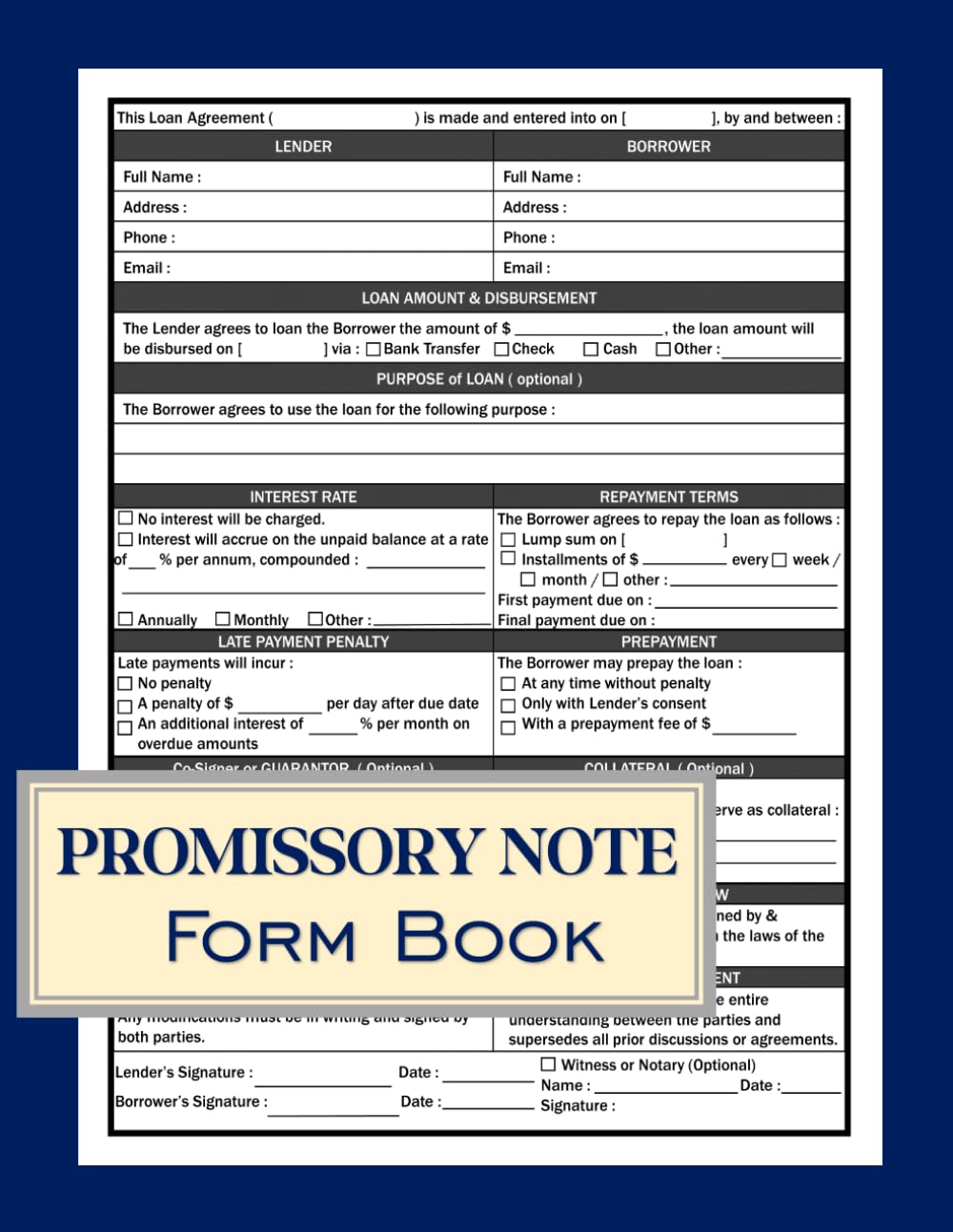 Promissory Note Form Book: Loan & Debt Agreement Templates For Personal Lending, Business Transactions, Installment Plans, & Debt Repayment | Notes... Loan Terms & Conditions | 50 Fillable Forms baixar o livro de graça