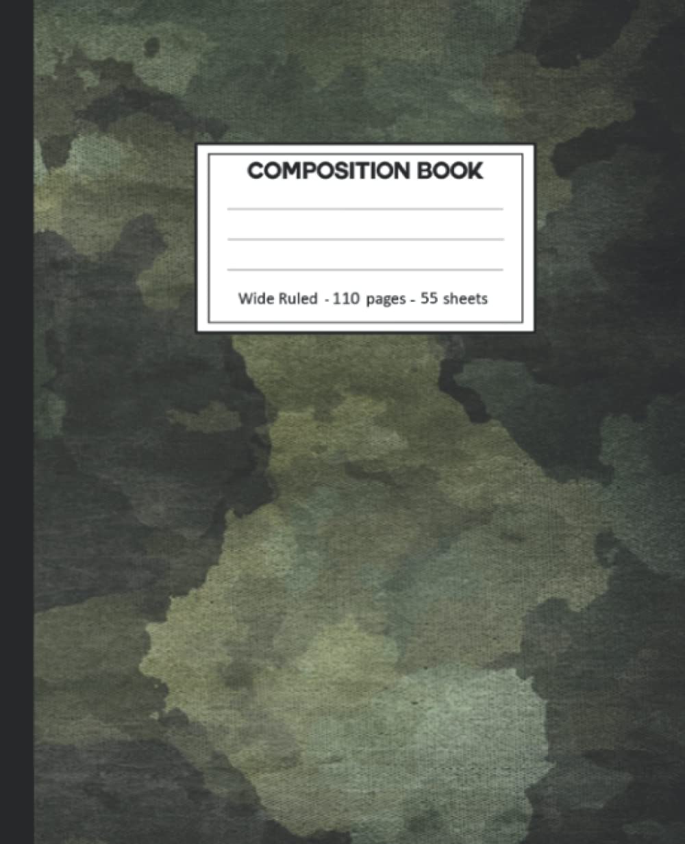 ler totalmente Composition Notebook: College Ruled: 110+ Lined Pages Writing Journal: Green Camouflage on White.
