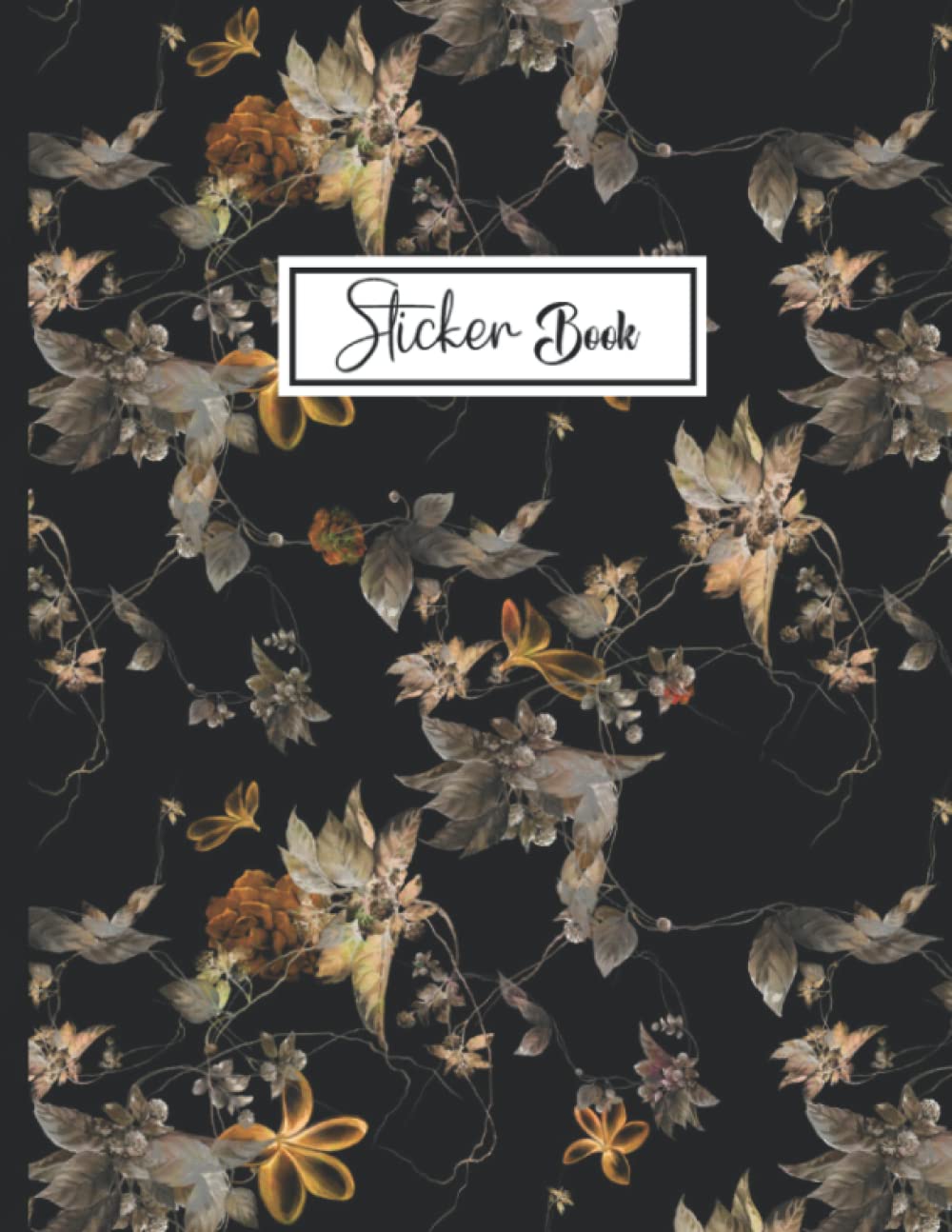 Sticker Book: Black flower Theme Sticker Book Collecting Album Blank Notebook. baixar o livro de graça